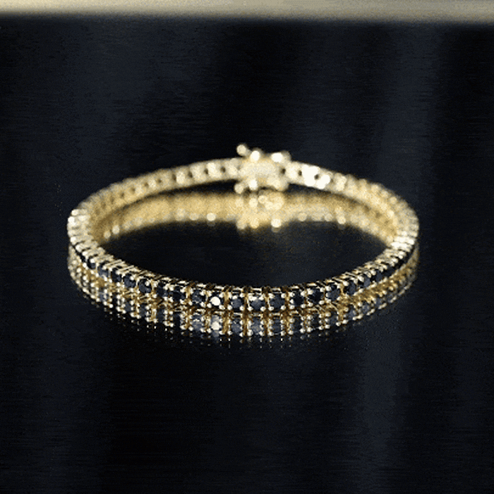 Certified Round Cut Lab Grown Black Diamond Tennis Bracelet AAAA ( Synthetic ) - Rosec Jewels