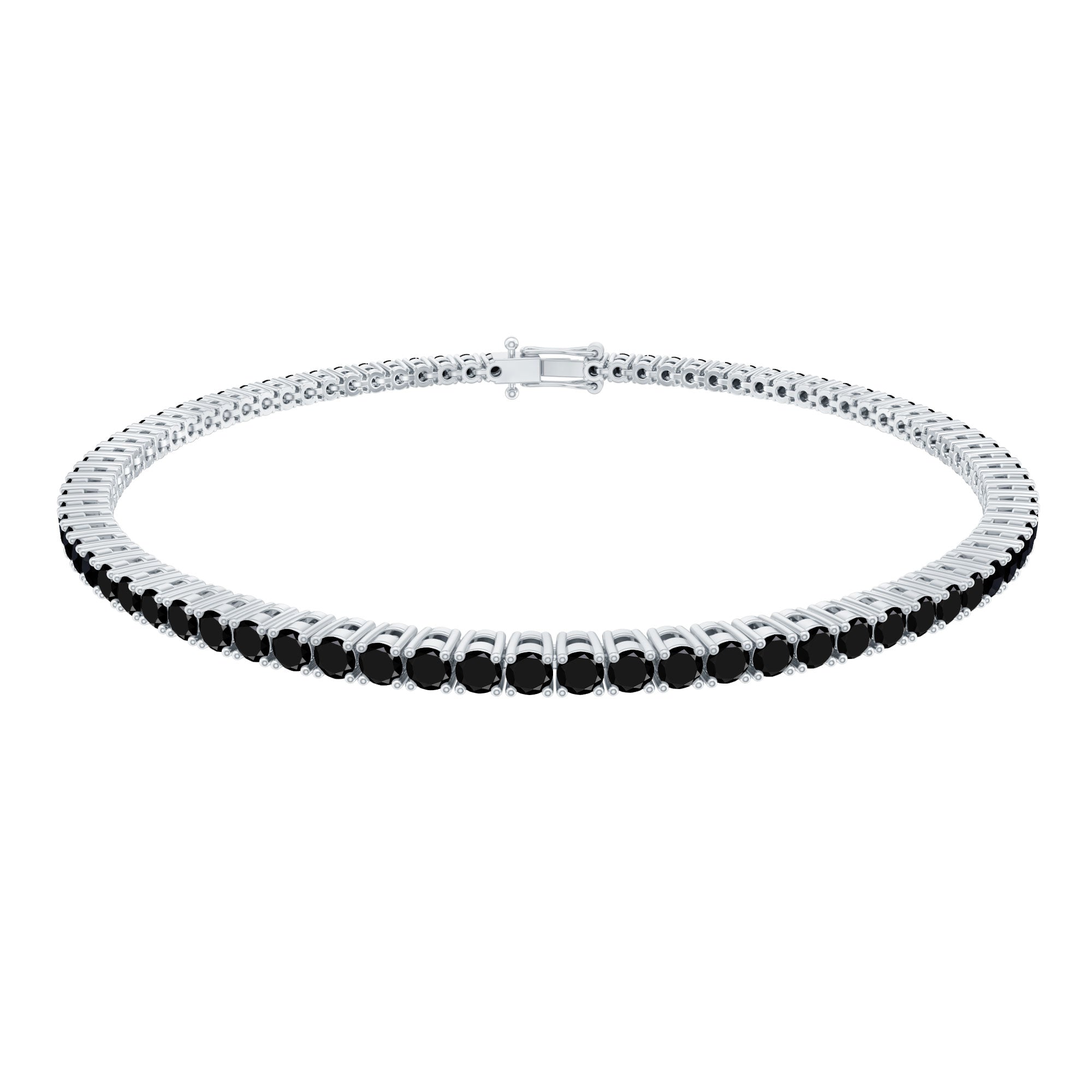 Certified Round Cut Lab Grown Black Diamond Tennis Bracelet AAAA ( Synthetic ) - Rosec Jewels