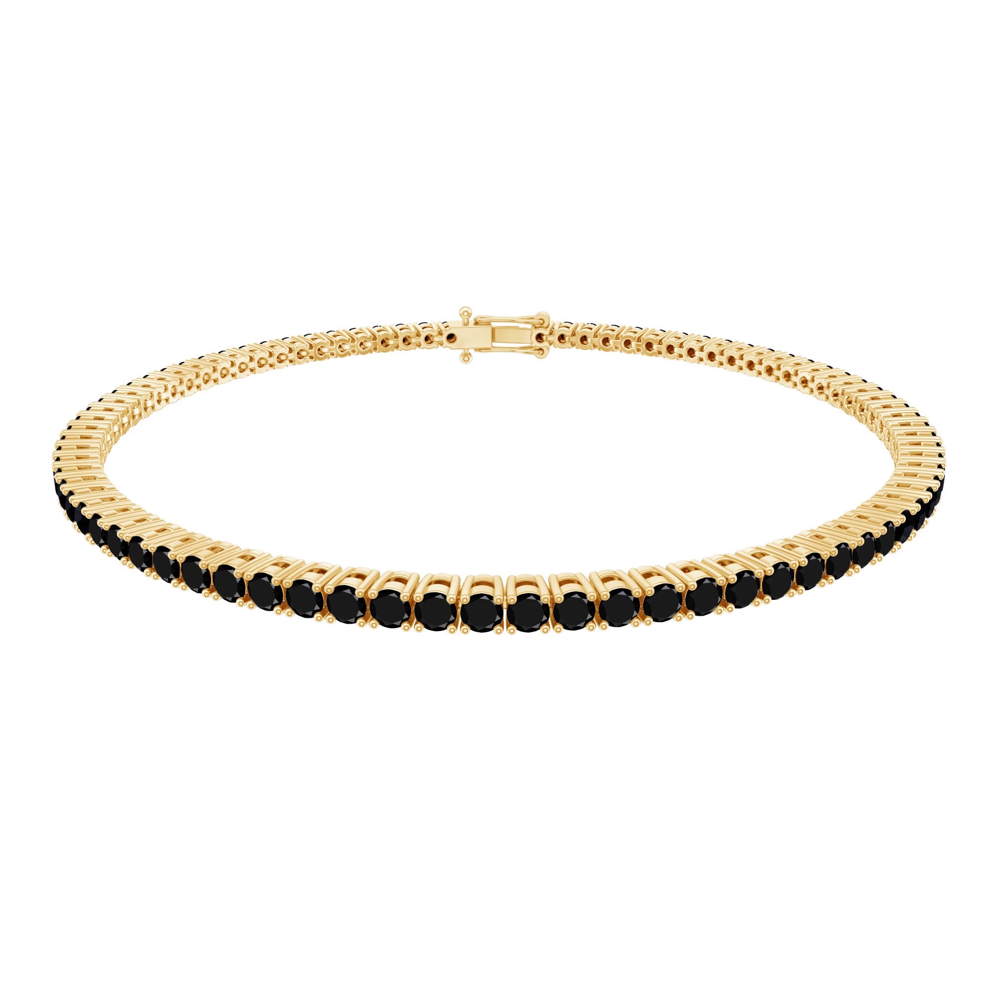Certified Round Cut Lab Grown Black Diamond Tennis Bracelet AAAA ( Synthetic ) - Rosec Jewels