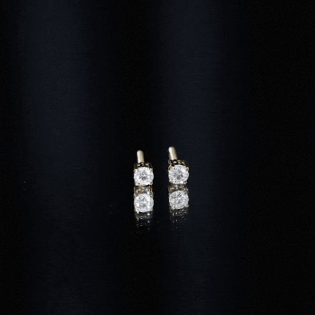 Brilliant Cut Diamond Stud Earrings in Prong Setting Natural - ( HI-SI ) - Rosec Jewels