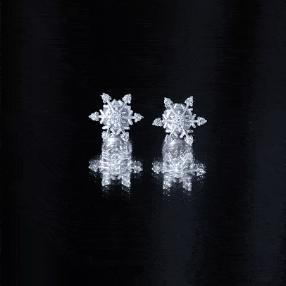 Rosec Jewels-Round Diamond Snowflake Stud Earrings
