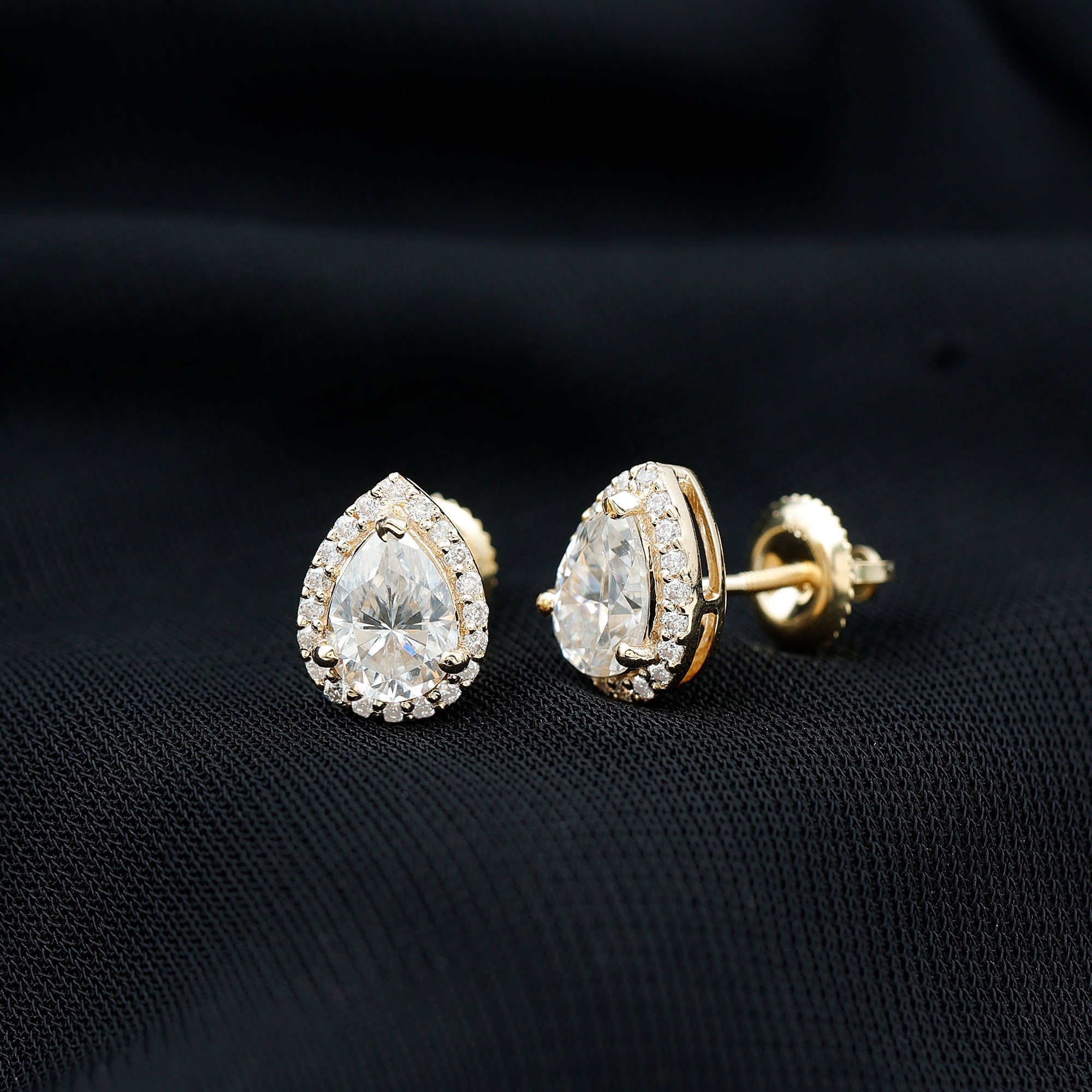 Certified 5X7 MM Lab Grown Diamond Teardrop Stud Earrings Lab - ( EF-VS ) - Rosec Jewels