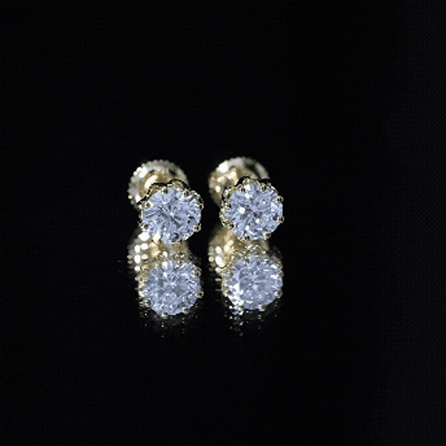 Certified 6 MM Lab Grown Diamond Solitaire Stud Earrings Lab - ( EF-VS ) - Rosec Jewels
