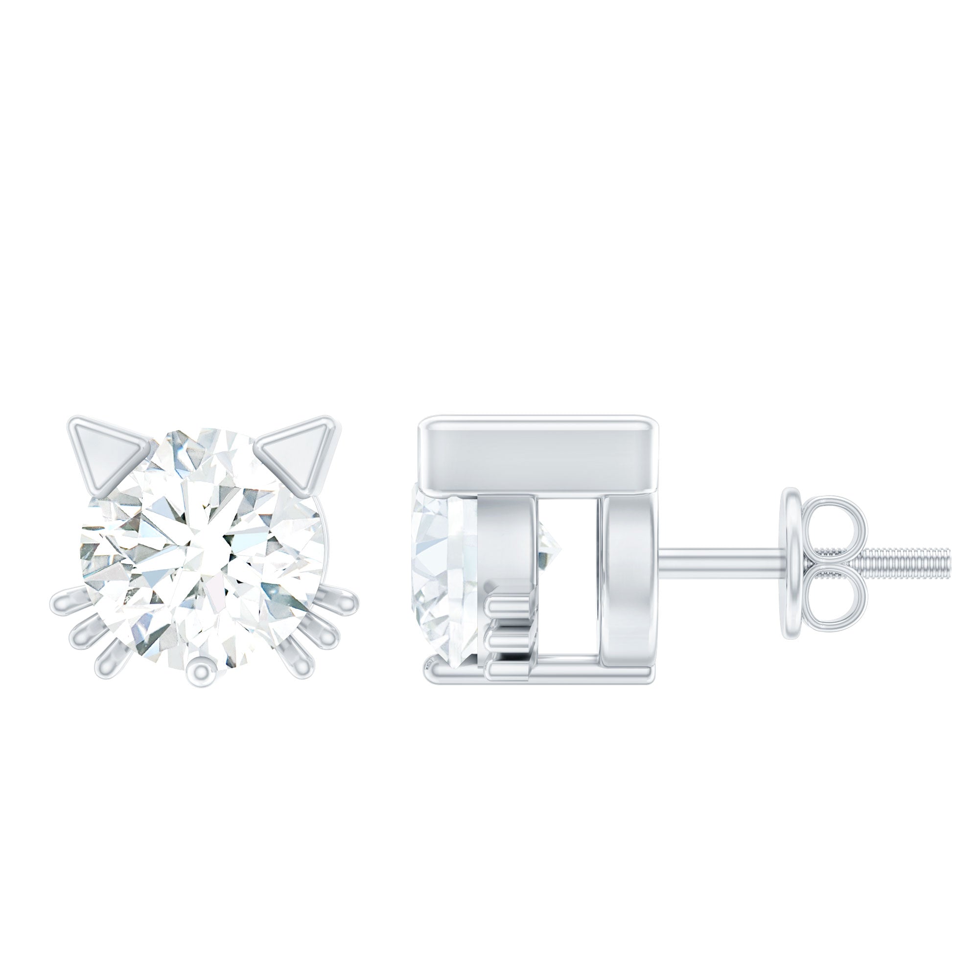 Certified Lab Grown Diamond Hello Kitty Earrings