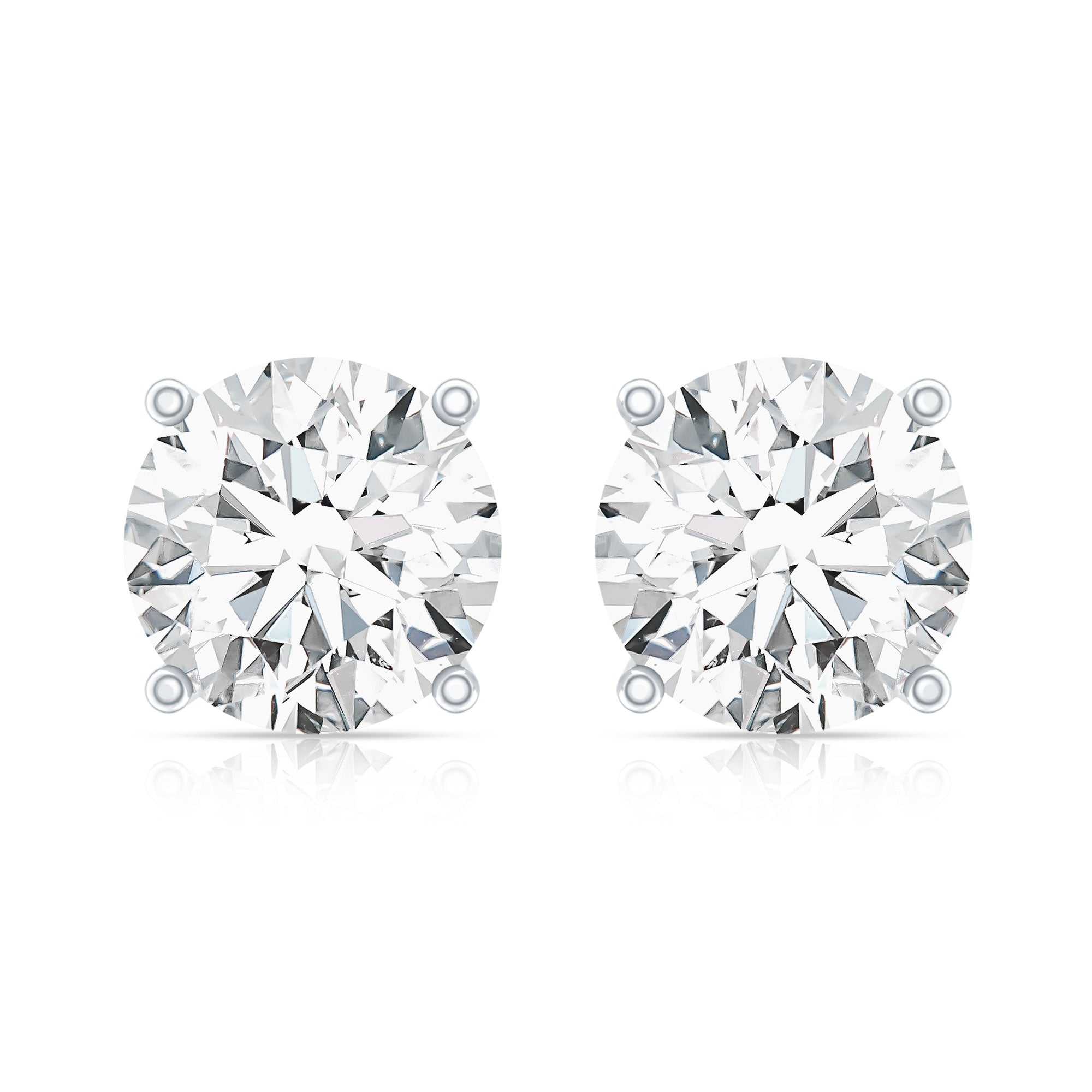 Rosec Jewels-4 Carat Lab Grown Diamond Stud Earrings with IGI Certificate