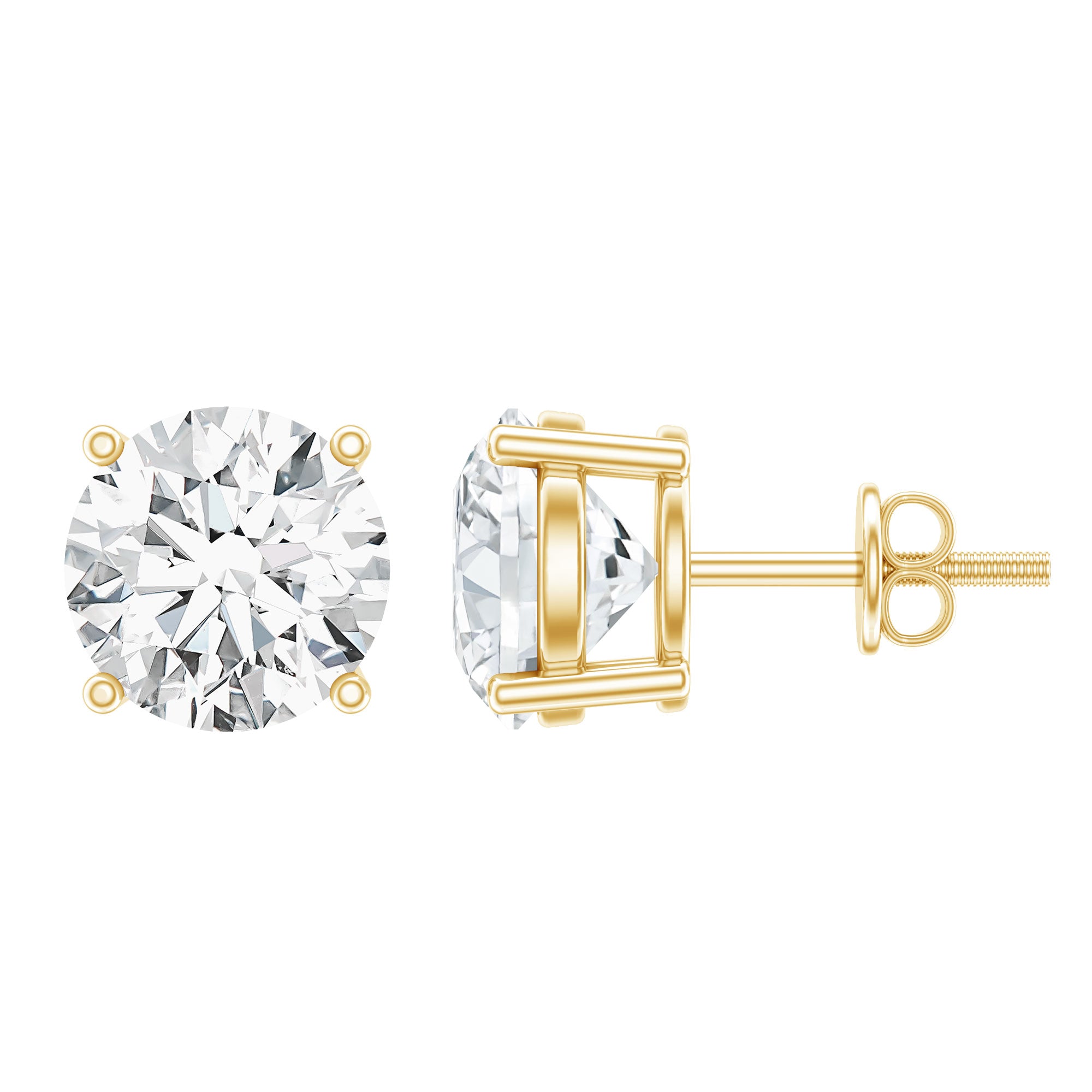 4 Carat Lab Grown Diamond Stud Earrings with IGI Certificate Lab - ( E-VS1 ) - Rosec Jewels