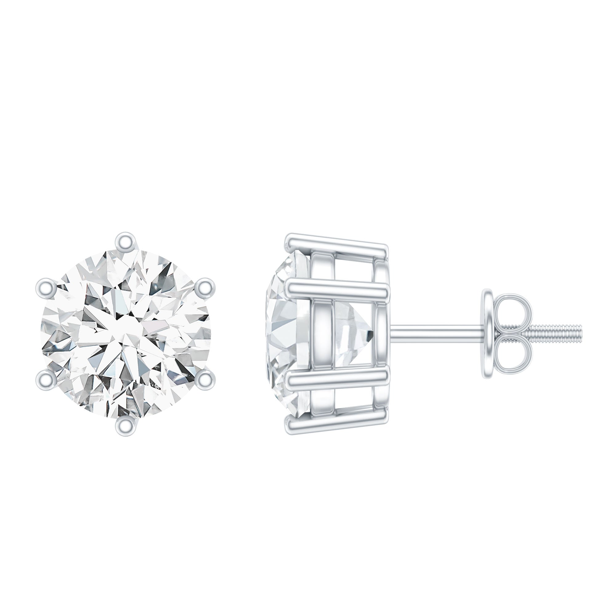 IGI Certified 4 Carat Lab Grown Diamond Solitaire Studs Lab - ( E-VS1 ) - Rosec Jewels