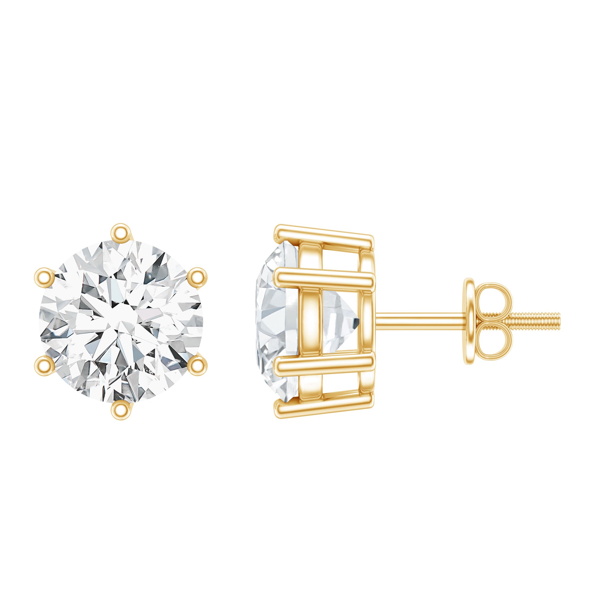 IGI Certified 4 Carat Lab Grown Diamond Solitaire Studs Lab - ( E-VS1 ) - Rosec Jewels