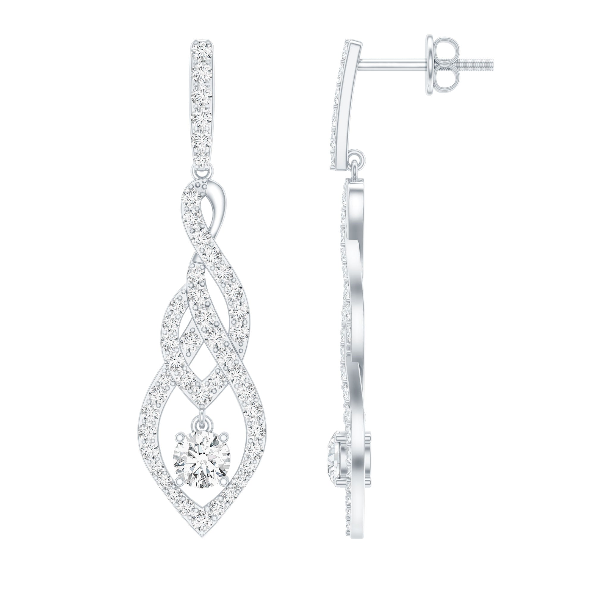 Lab Grown Diamond Long Statement Earrings