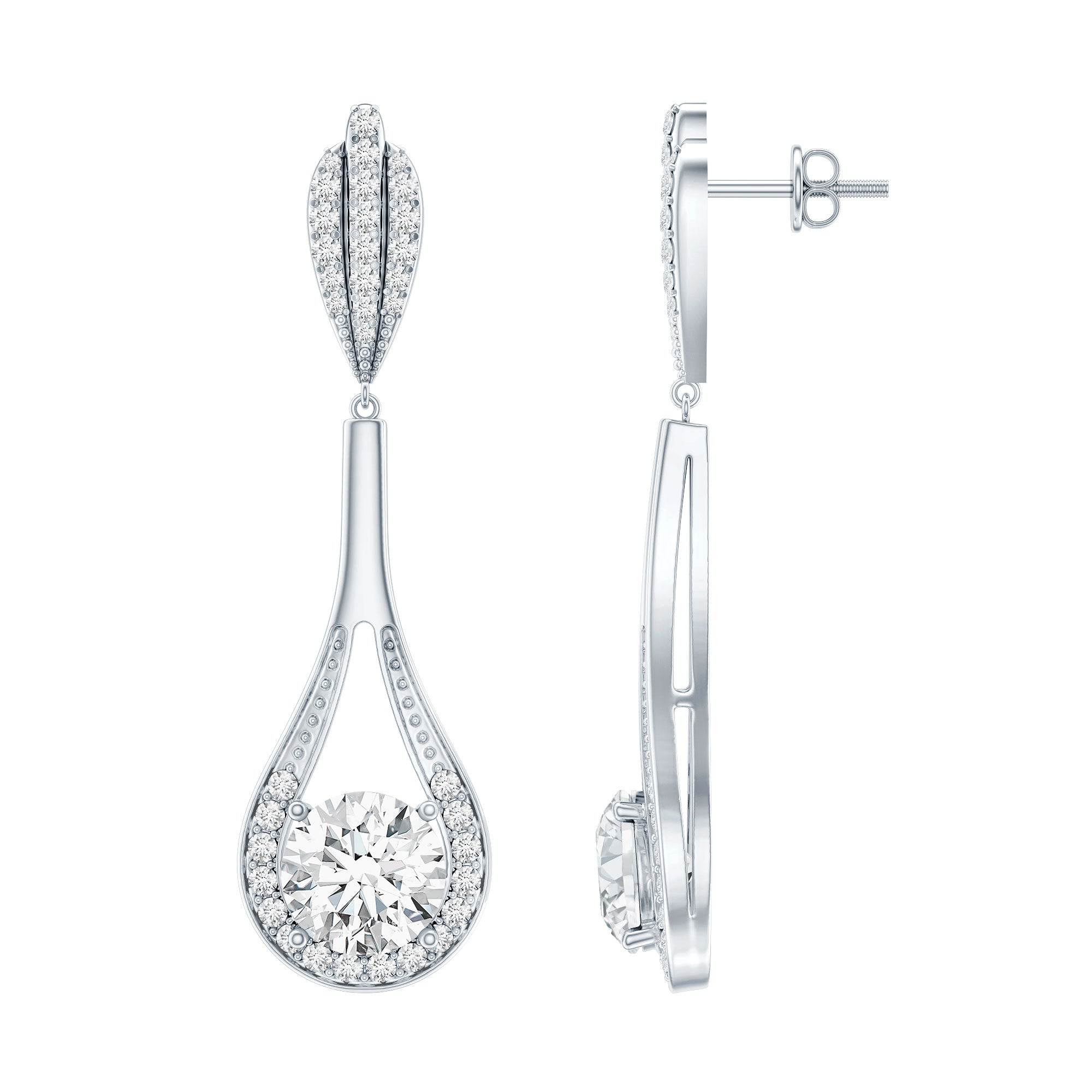 Certified Lab Grown Diamond Long Dangle Earrings