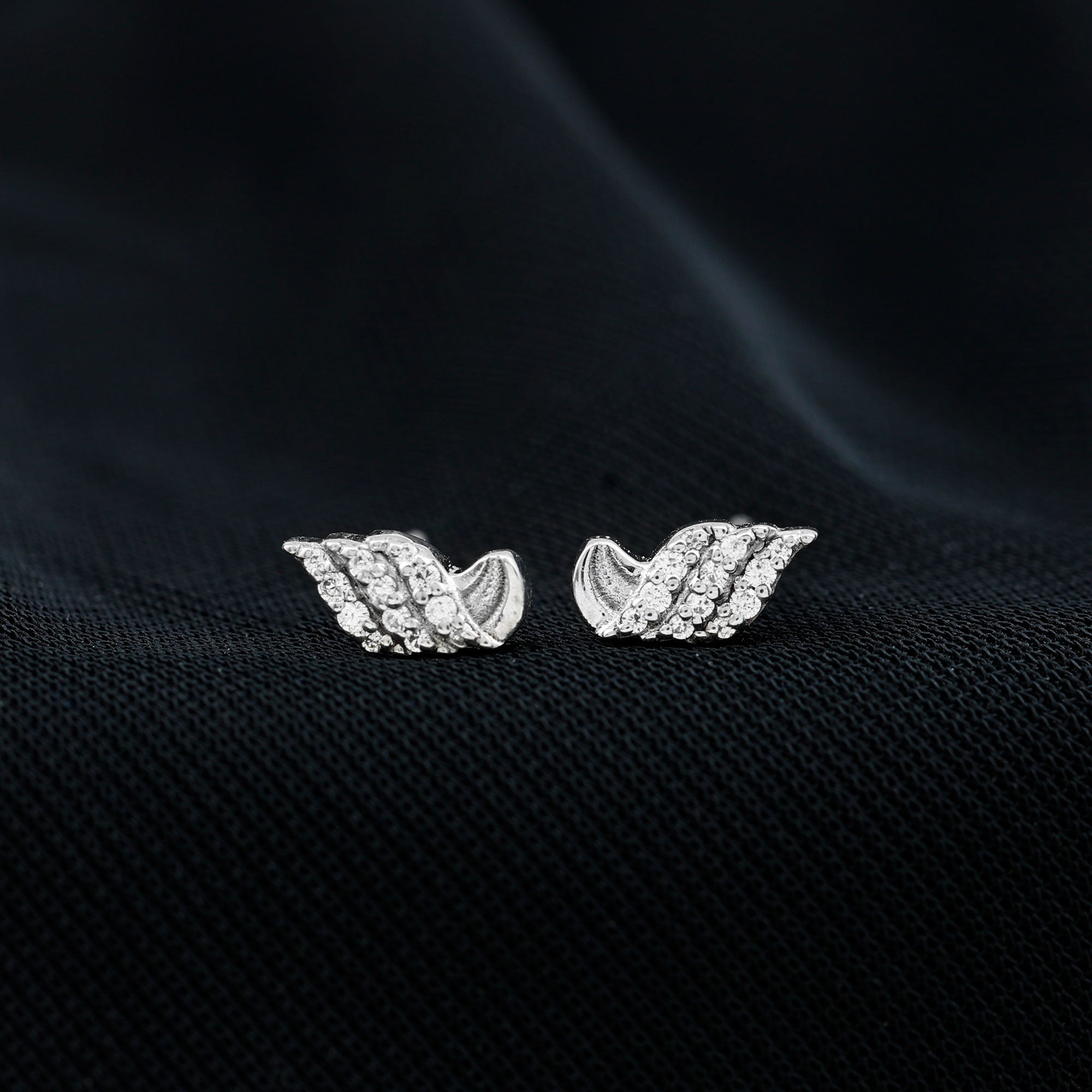 Certified Lab Grown Diamond Leaf Stud Earrings With Screw Back Lab - ( EF-VS ) - Rosec Jewels