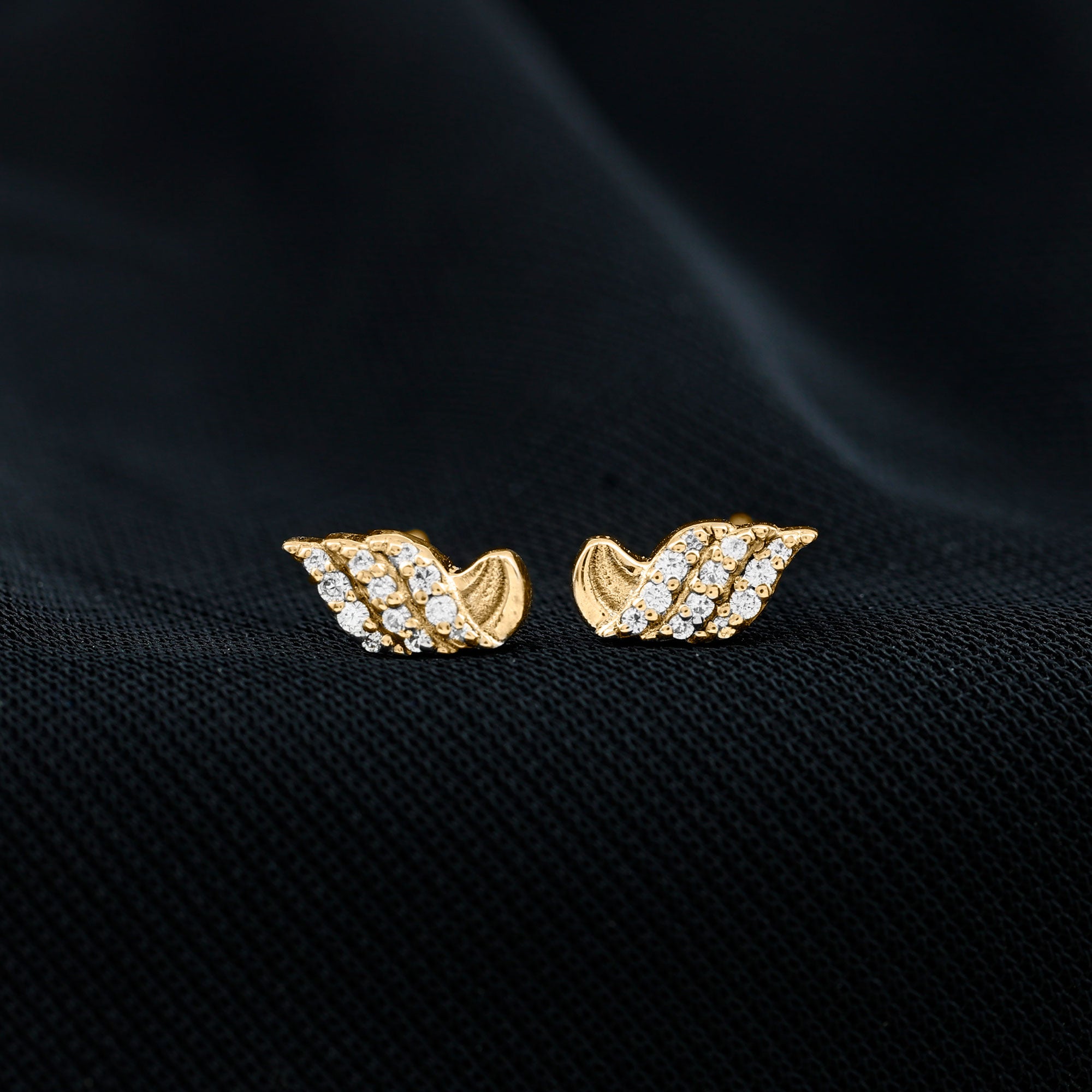 Certified Lab Grown Diamond Leaf Stud Earrings With Screw Back Lab - ( EF-VS ) - Rosec Jewels