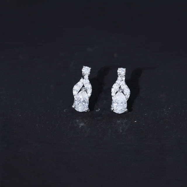 Certified Lab Grown Diamond Teardrop Stud Earrings Lab - ( EF-VS ) - Rosec Jewels