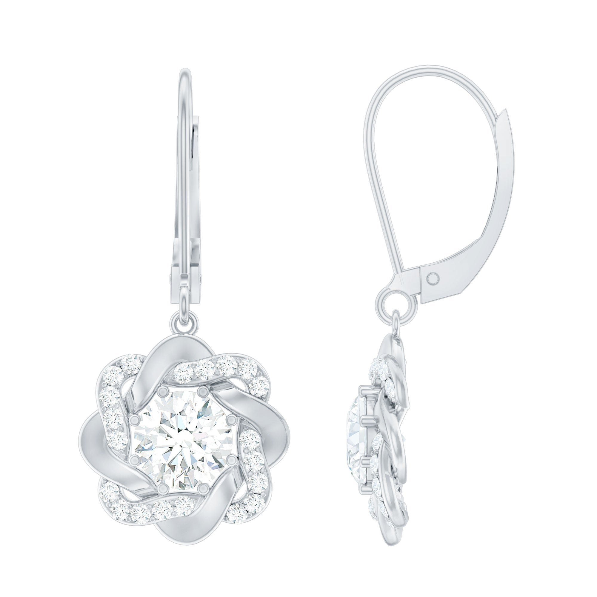 Lab Grown Diamond Flower Hoop Earrings For Her