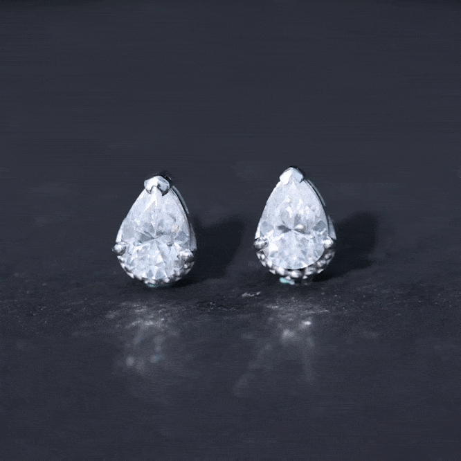 Certified Lab 5X7 MM Pear Diamond Designer Stud Earrings Lab - ( EF-VS ) - Rosec Jewels