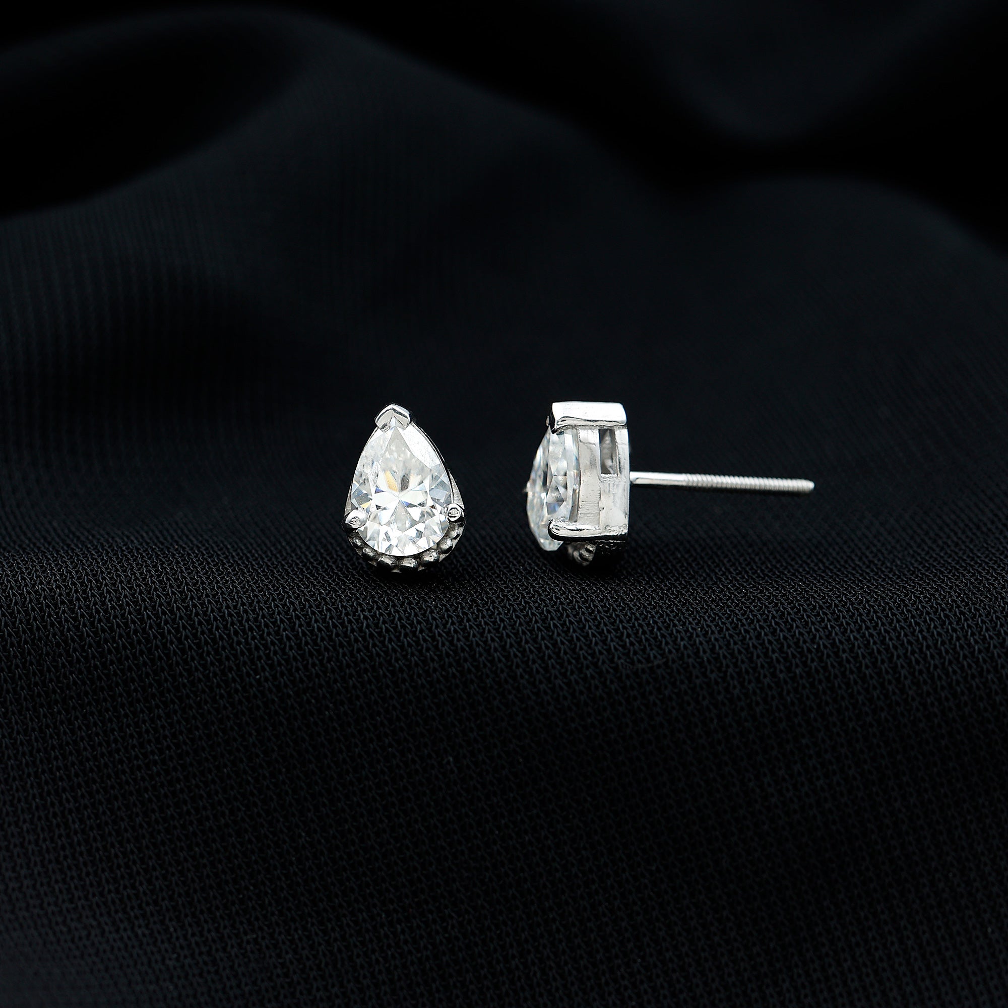 Certified Lab 5X7 MM Pear Diamond Designer Stud Earrings Lab - ( EF-VS ) - Rosec Jewels