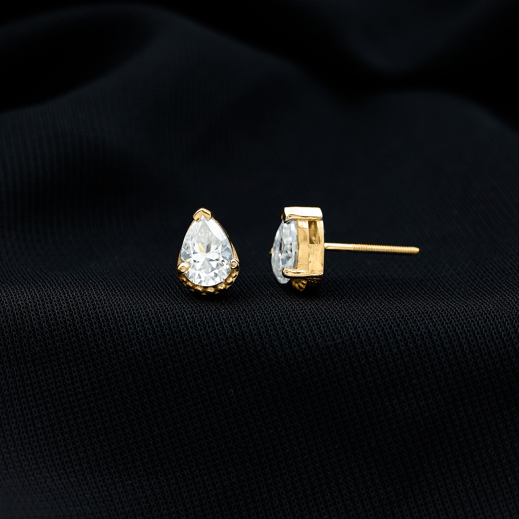 Certified Lab 5X7 MM Pear Diamond Designer Stud Earrings Lab - ( EF-VS ) - Rosec Jewels