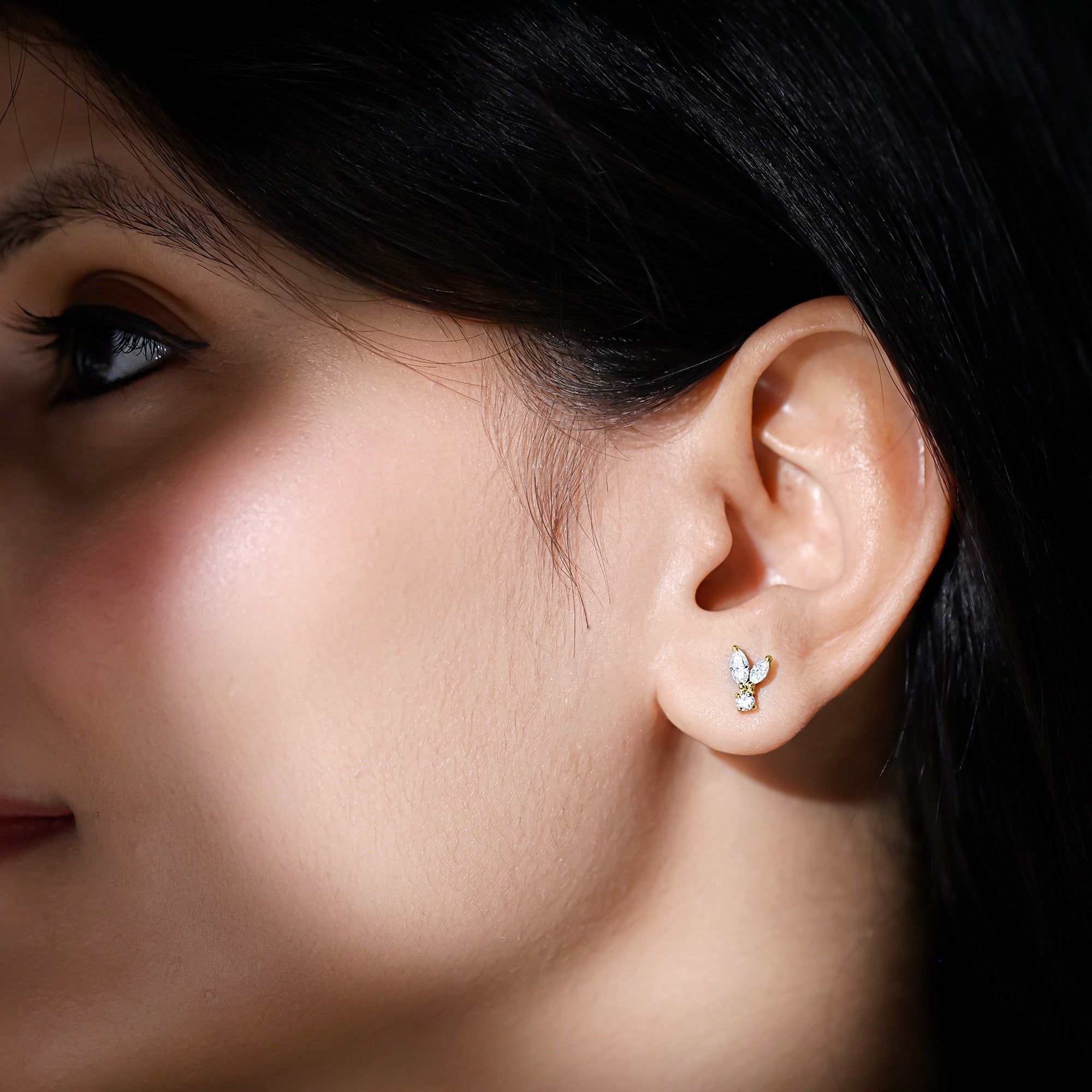 Certified Lab Grown Diamond Everyday Earrings With Screw Back Lab - ( EF-VS ) - Rosec Jewels