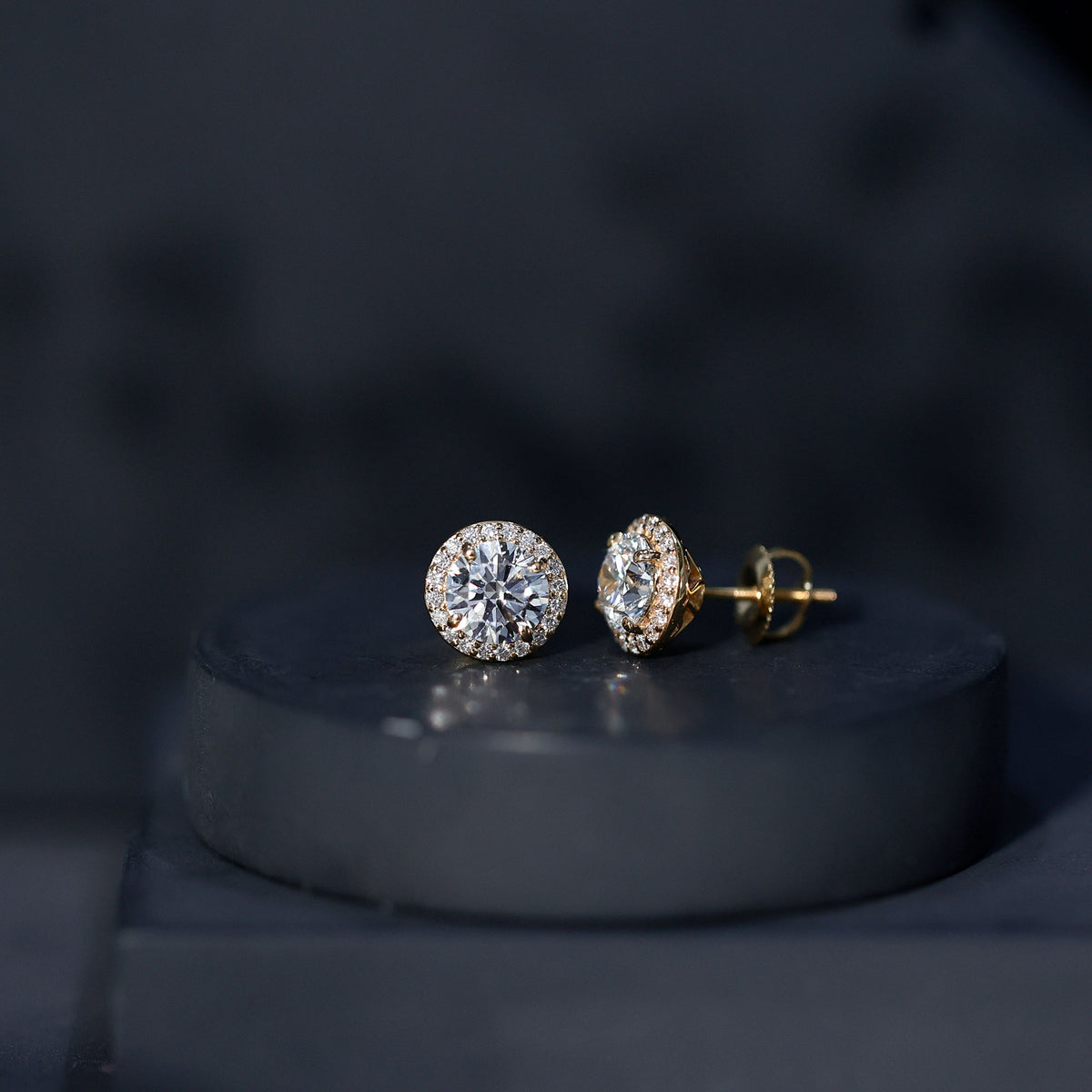 IGI Certified Round Lab Grown Diamond Bridal Stud Earrings Lab - ( E-VS1 ) - Rosec Jewels