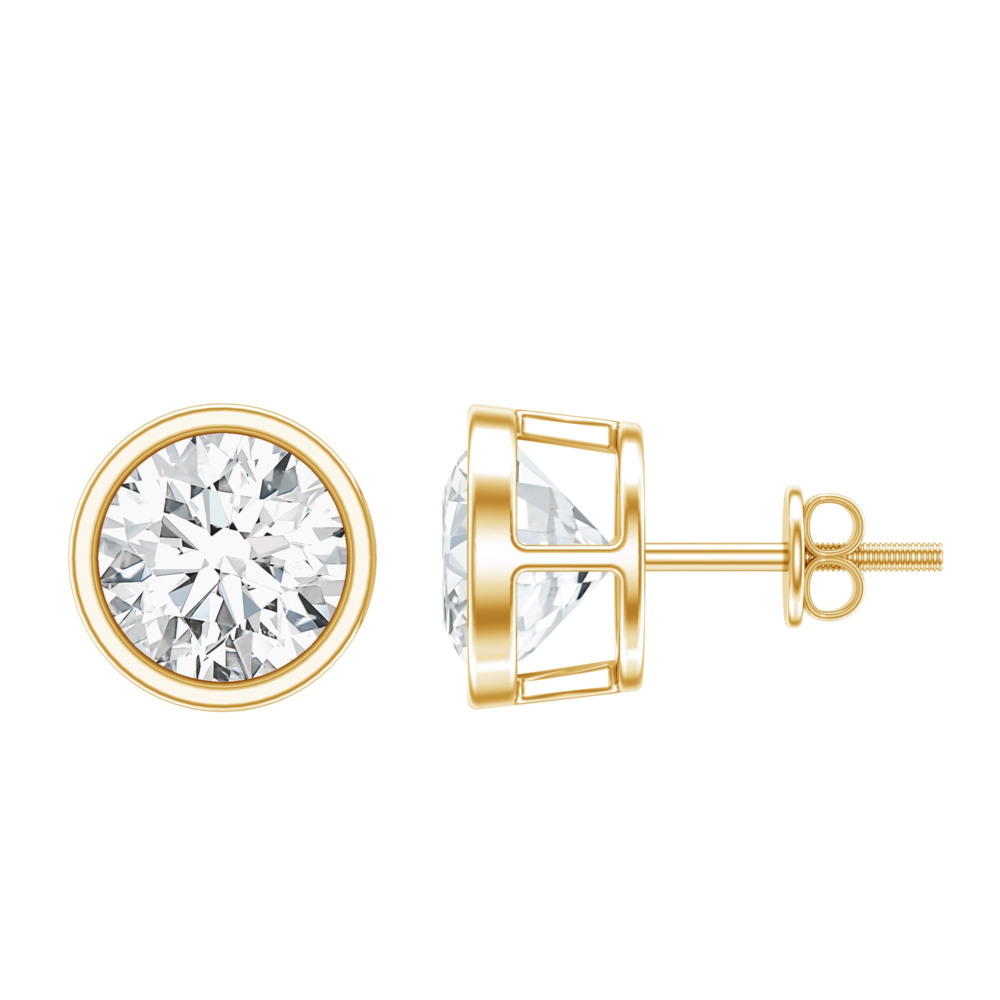 4 CT Lab Grown Diamond Studs with IGI Certificate Lab - ( E-VS1 ) - Rosec Jewels