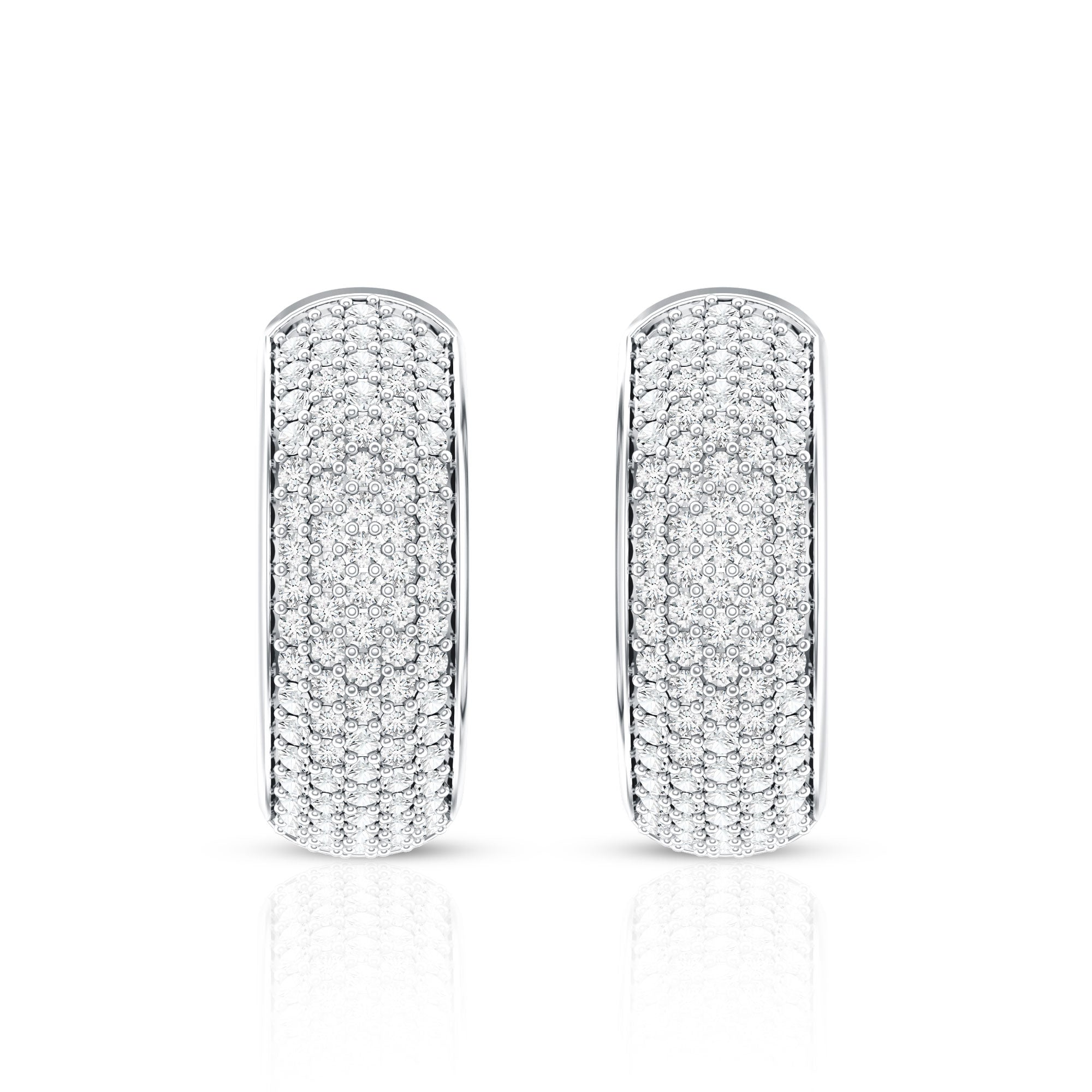Rosec Jewels-Pave Set Lab Grown Diamond Huggie Hoop Earrings