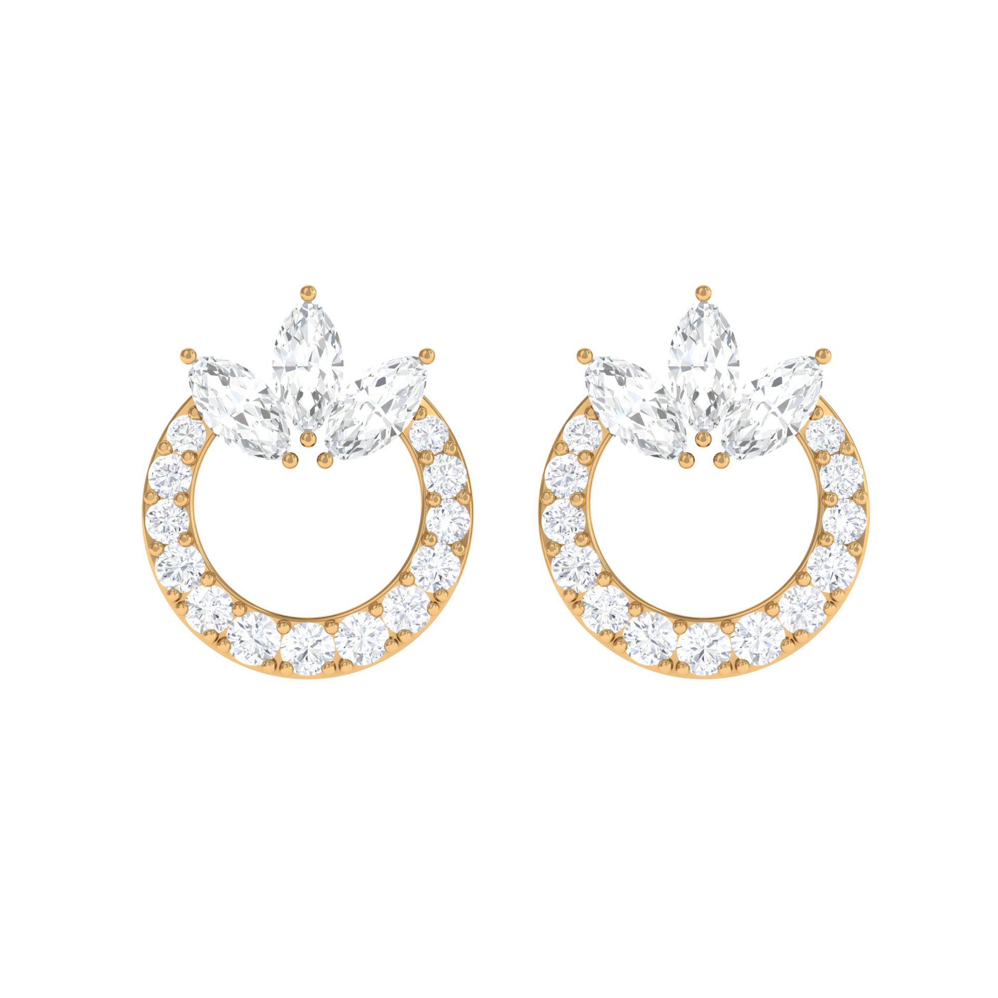 Rosec Jewels-Nature Inspired Diamond Eternity Stud Earrings