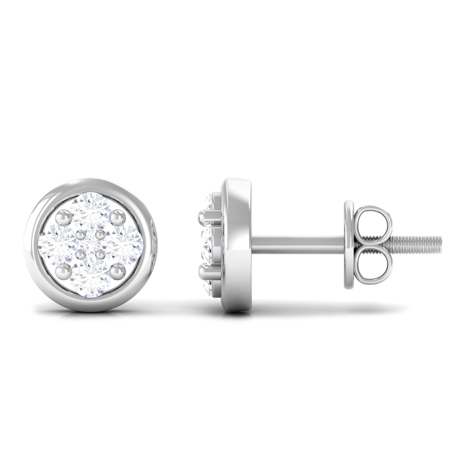 Rosec Jewels-1/2 CT Minimal Diamond Stud Earrings in Prong Setting