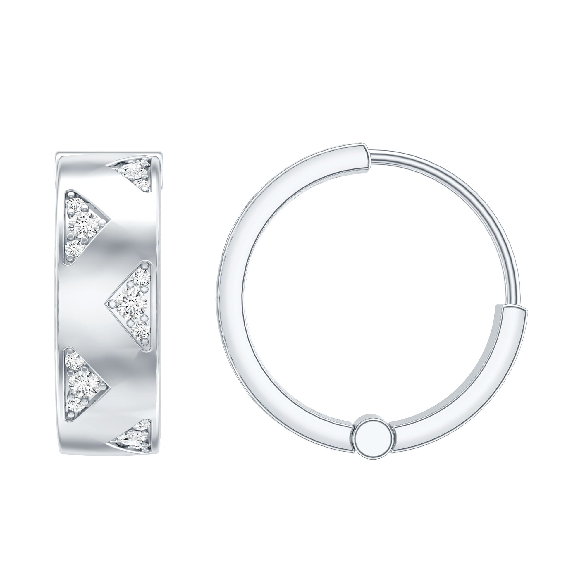 Certified Diamond Hoops For Women Natural - ( HI-SI ) - Rosec Jewels