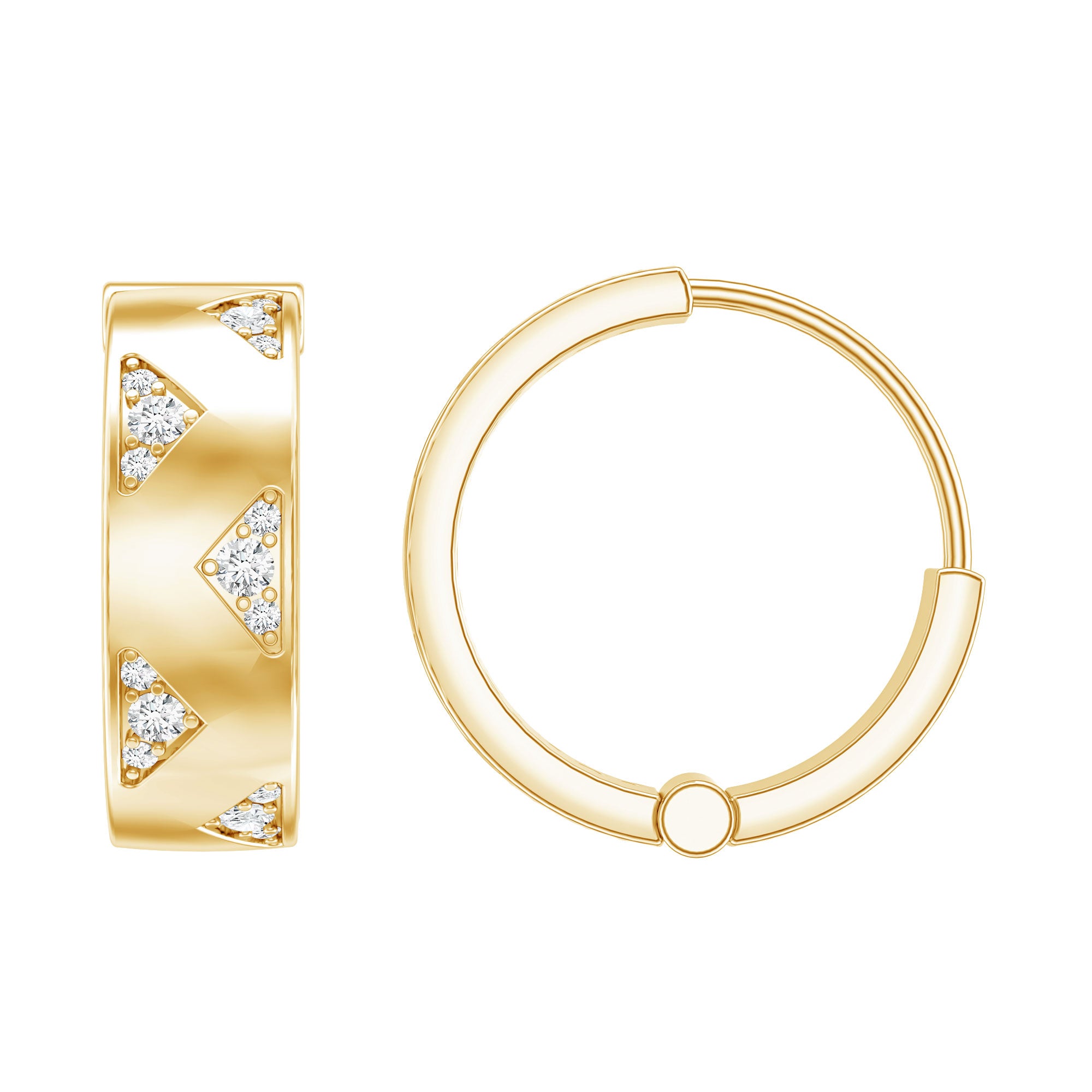 Certified Diamond Hoops For Women Natural - ( HI-SI ) - Rosec Jewels
