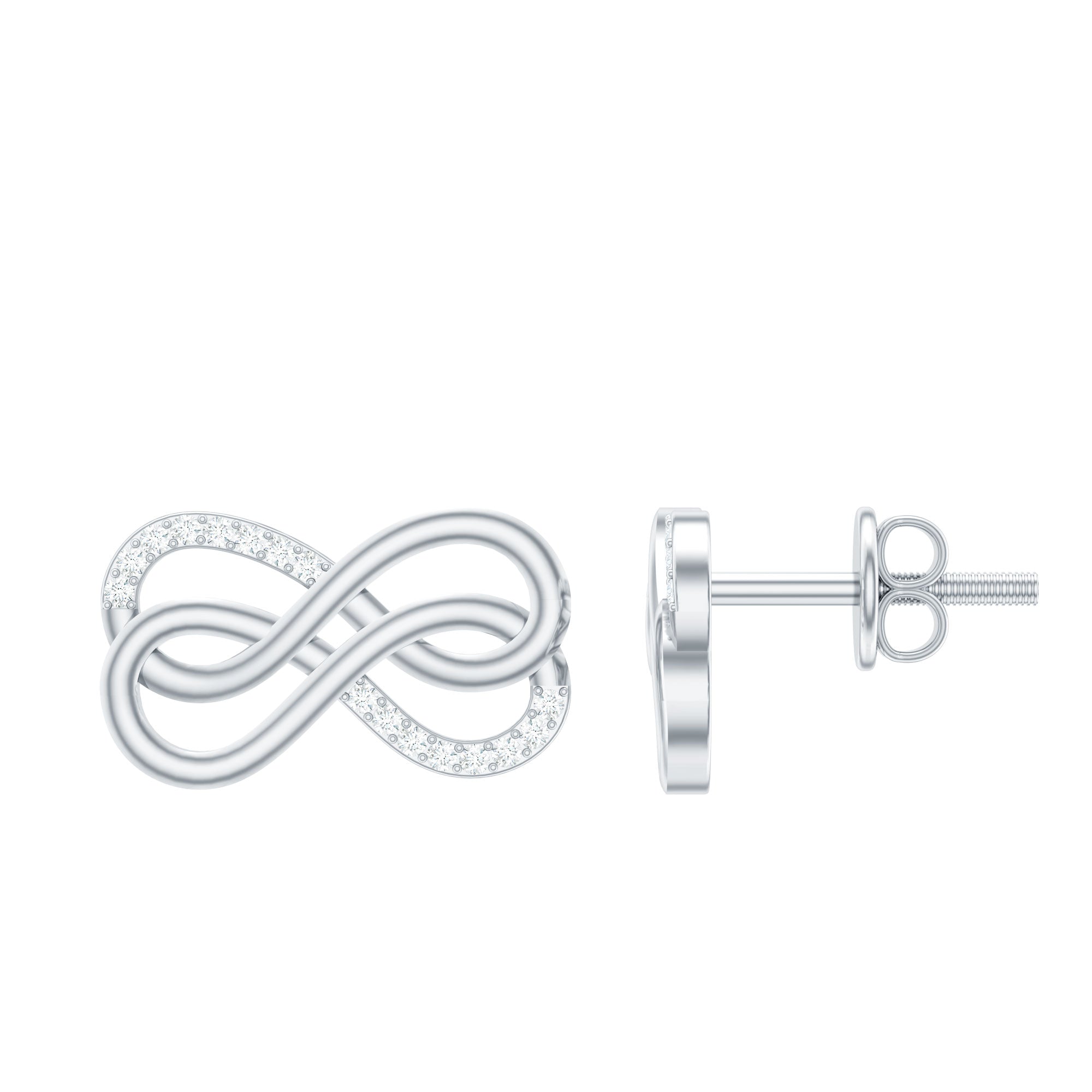 Diamond Twin Infinity Stud Earring