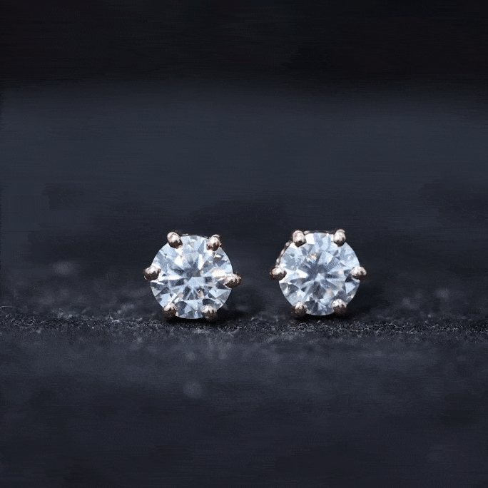 Claw Set Moissanite Solitaire Stud Earrings with Screw Backs D-VS1 - Rosec Jewels
