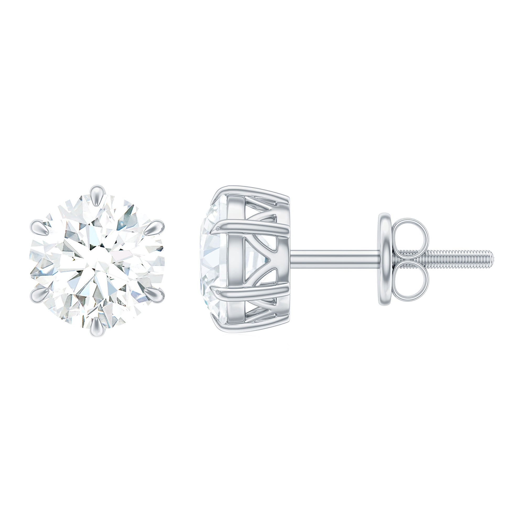 Claw Set Moissanite Solitaire Cocktail Stud earrings