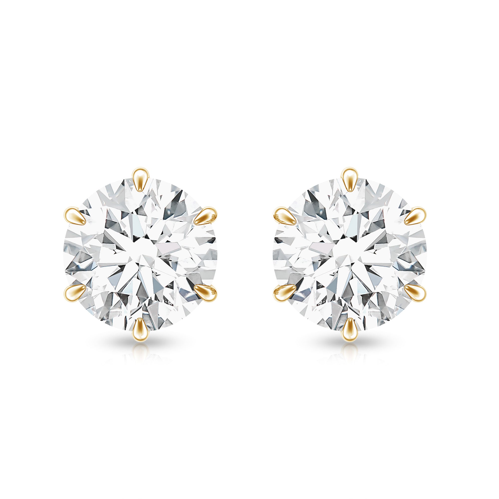 Claw Set Moissanite Solitaire Stud Earrings with Screw Backs D-VS1 - Rosec Jewels