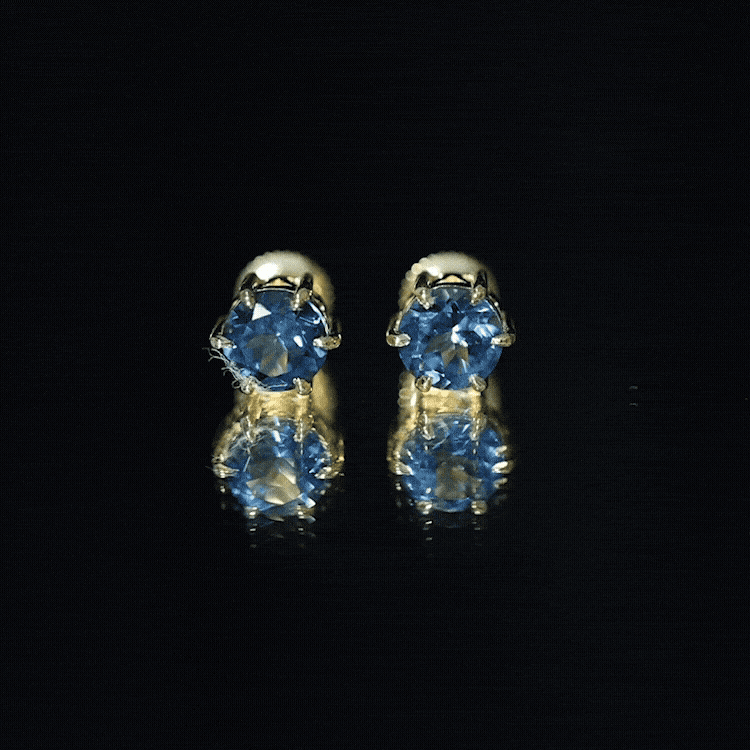 2.7 Carat London Blue Topaz Solitaire Stud Earrings AAA - Rosec Jewels