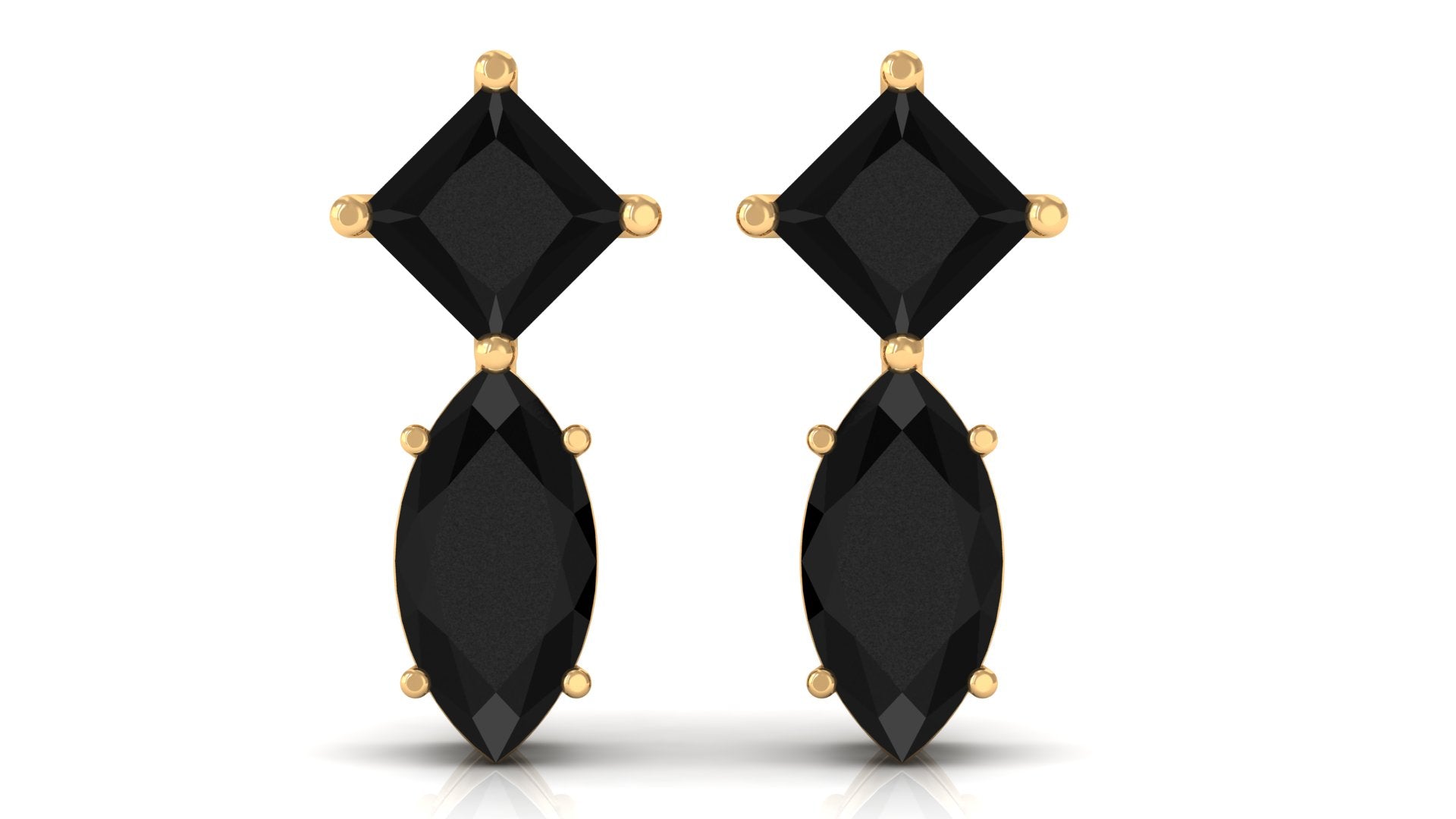 Natural Black Spinel Minimal Stud Earrings AAA - Rosec Jewels