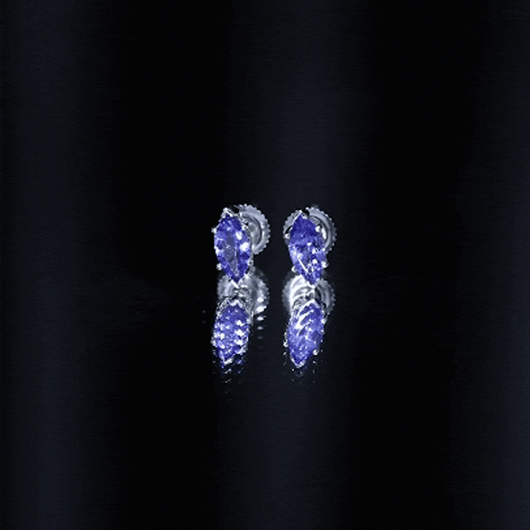 8X4 MM Marquise Cut Tanzanite Solitaire Stud Earring AAA - Rosec Jewels