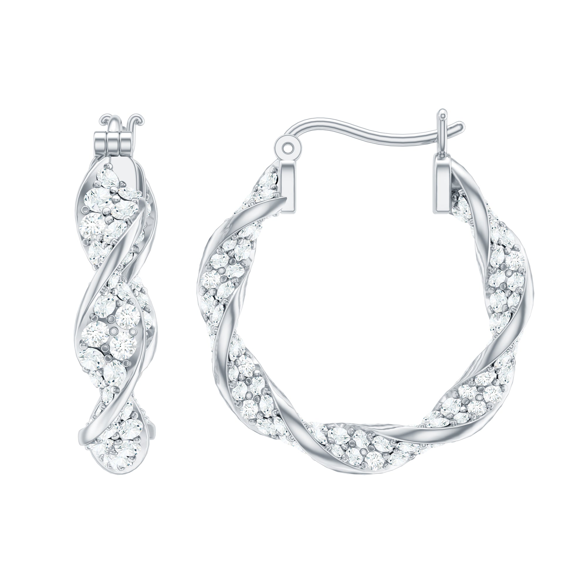 Certified Moissanite Big Hoop Earrings for Her D-VS1 - Rosec Jewels