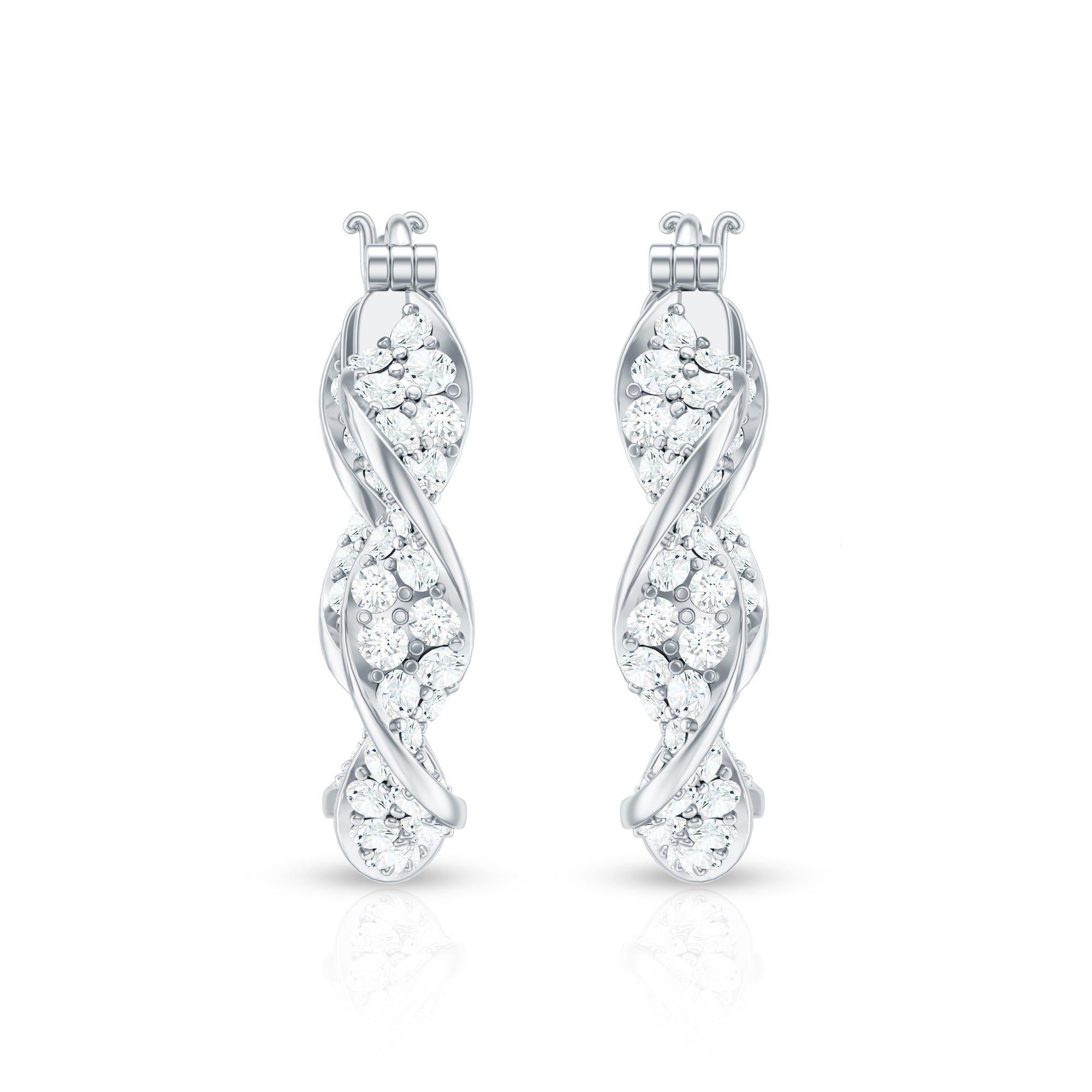 Certified Moissanite Big Hoop Earrings for Her D-VS1 - Rosec Jewels
