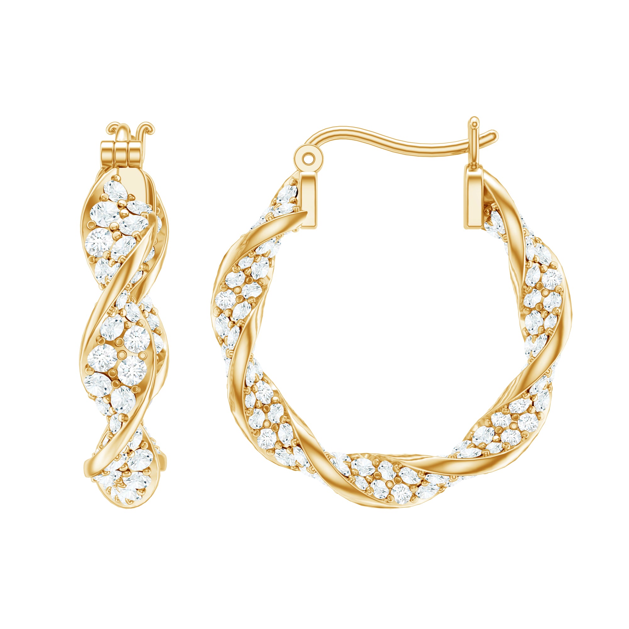 Certified Moissanite Big Hoop Earrings for Her D-VS1 - Rosec Jewels