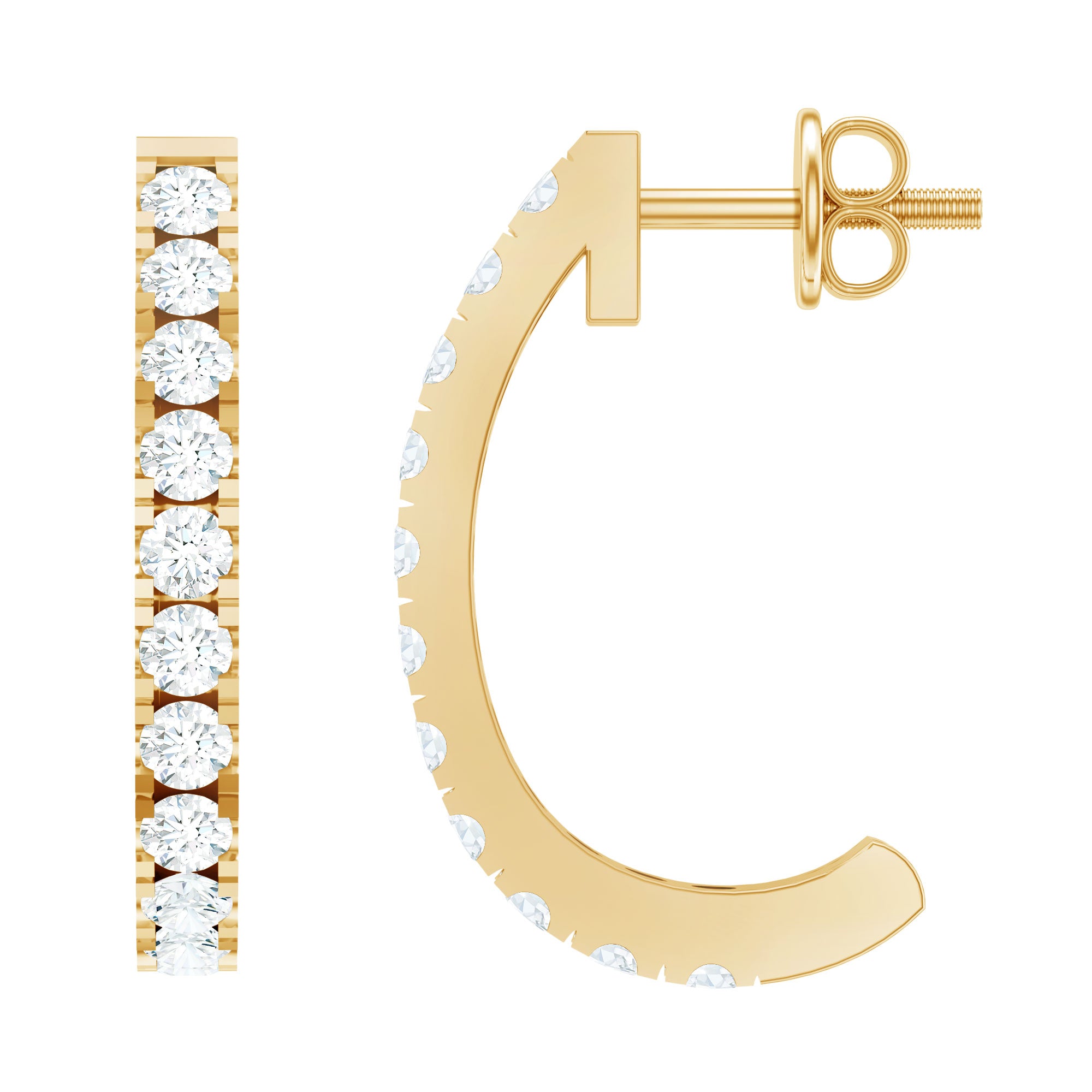 Certified Moissanite Hoop Earrings For Women D-VS1 - Rosec Jewels