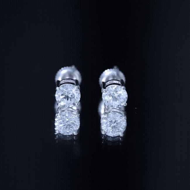 Solitaire 2 CT Lab Grown Diamond Stud Earrings with Screw Back Lab - ( EF-VS ) - Rosec Jewels