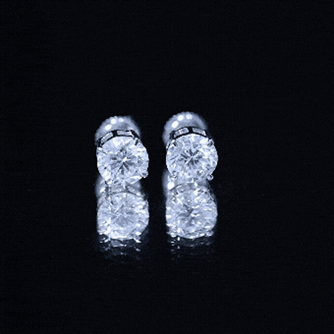Round Cut 2.5 CT Lab Grown Diamond Solitaire Stud Earrings Lab - ( EF-VS ) - Rosec Jewels