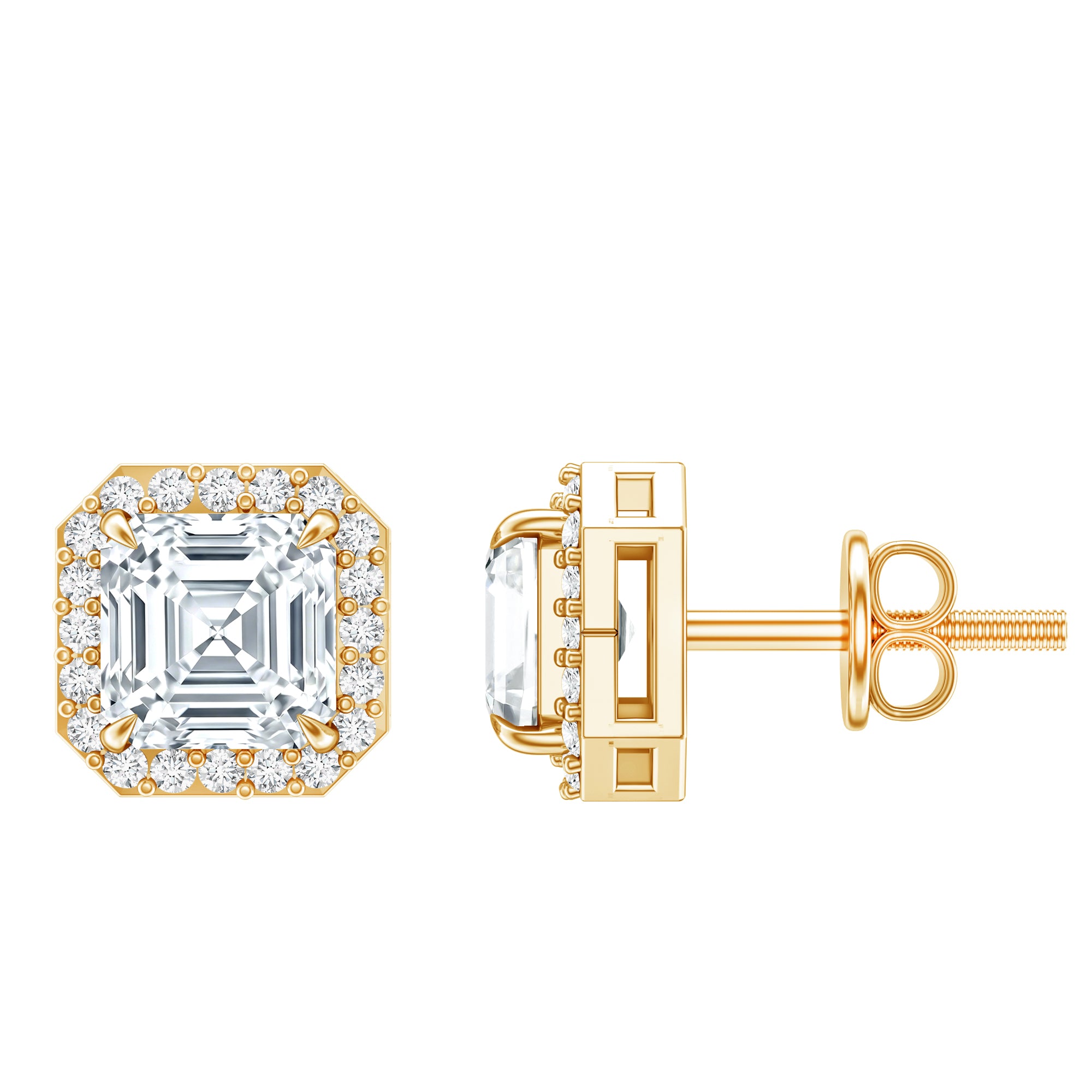 Rosec Jewels-Certified 1.4 Carat Asscher Cut Lab Grown Diamond Studs