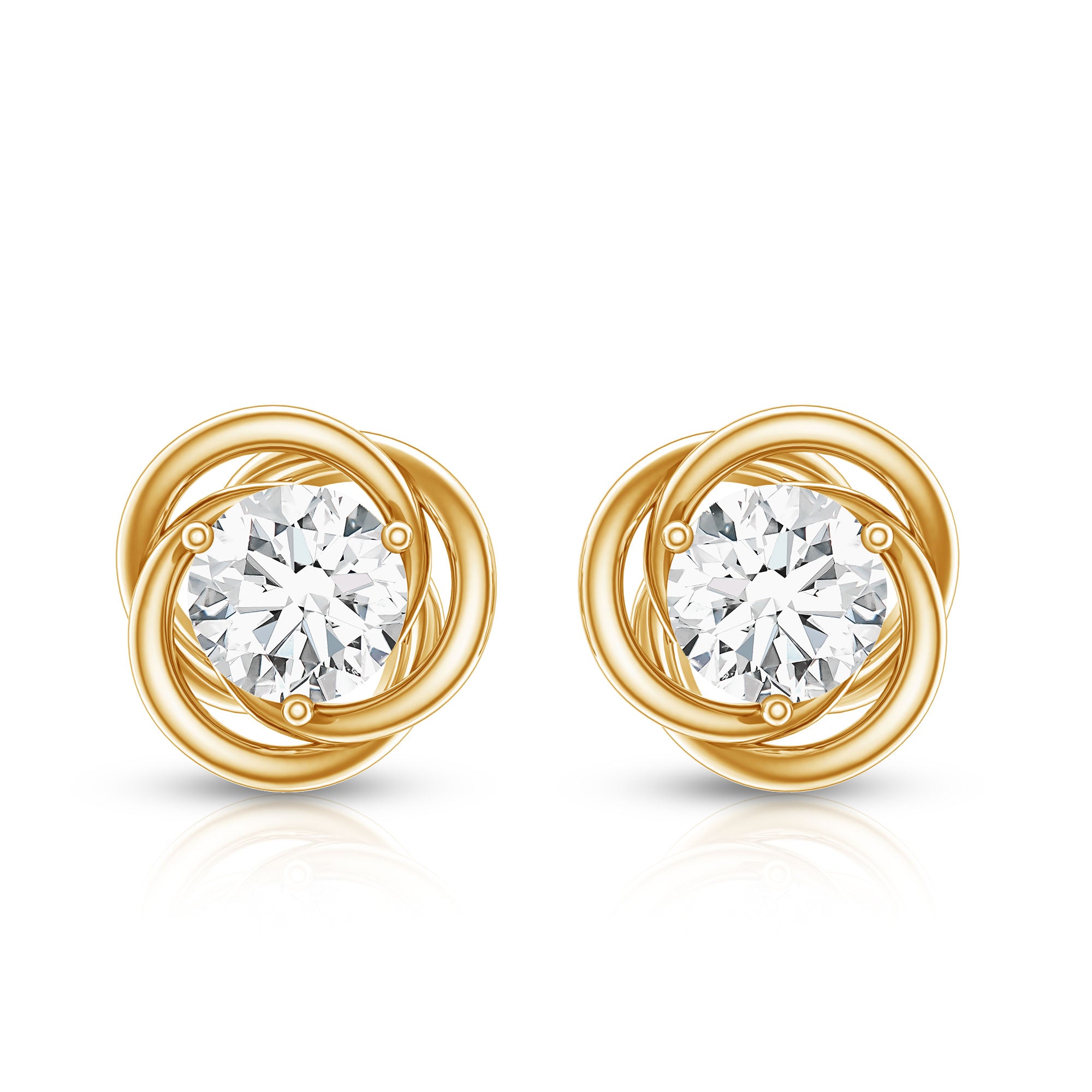 Certified Moissanite Swirl Stud Earrings D-VS1 - Rosec Jewels