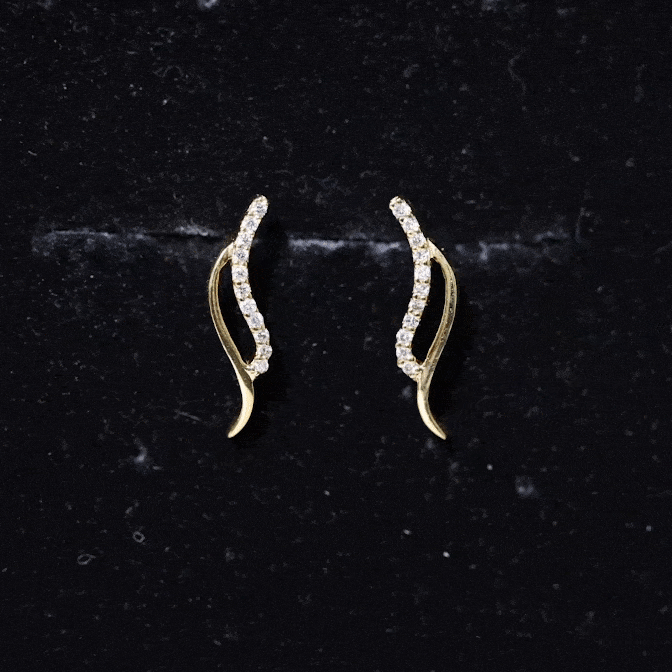 Prong Set Diamond Leaf Stud Earrings for Women Natural - ( HI-SI ) - Rosec Jewels