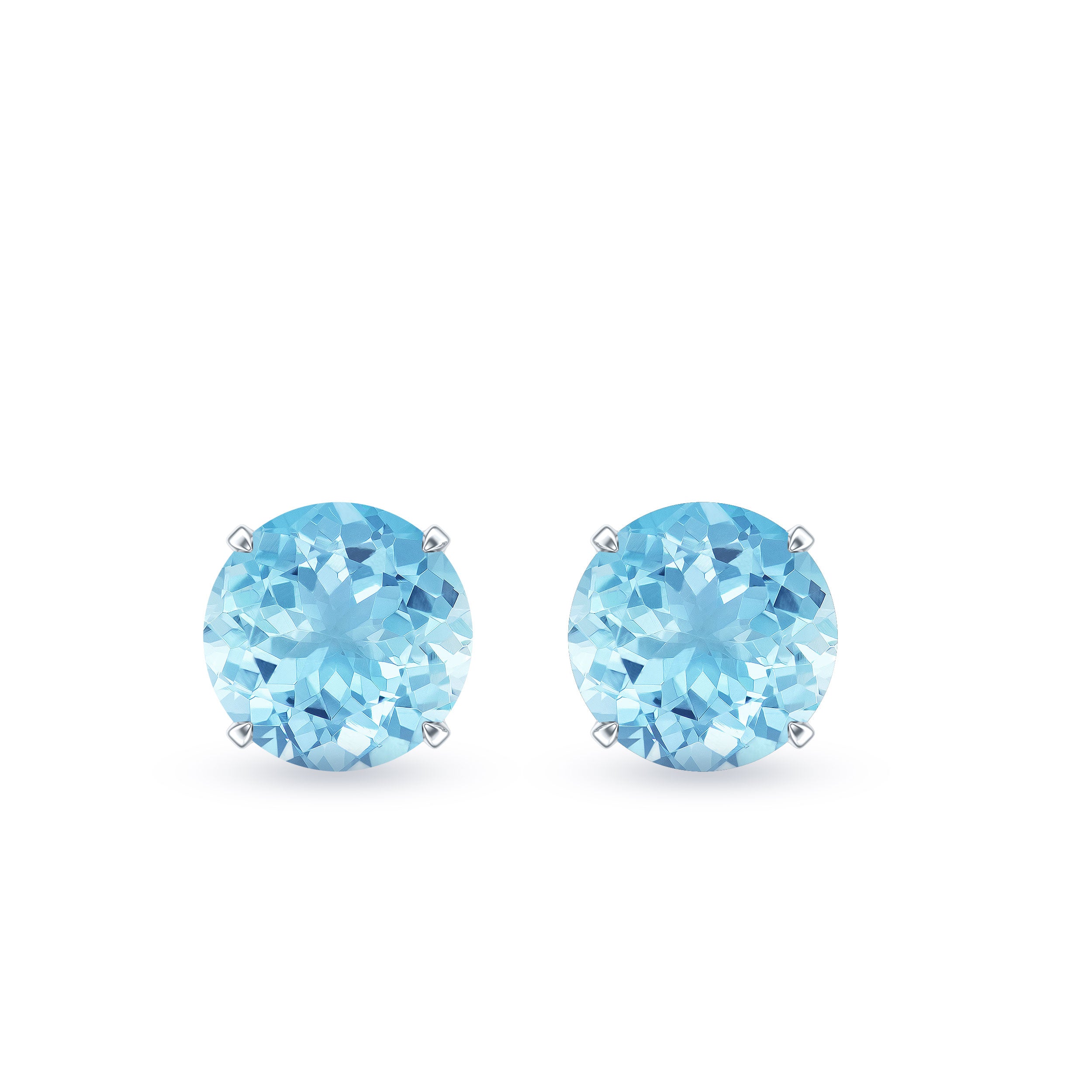 Certified Natural Aquamarine Everyday Earrings with Screw Back AAA - Rosec Jewels