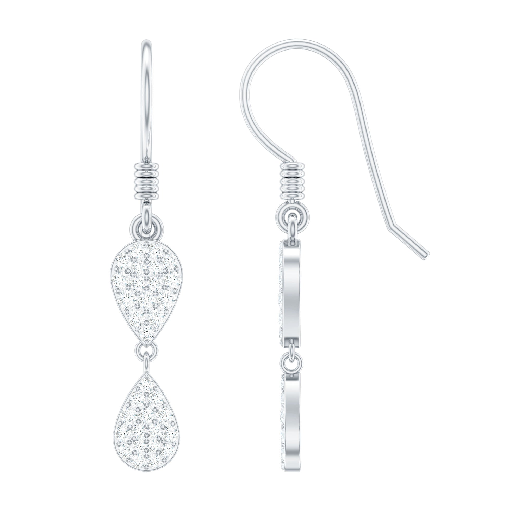 Boucles d'oreilles pendantes avec diamant taille ronde 1/2 ct en or