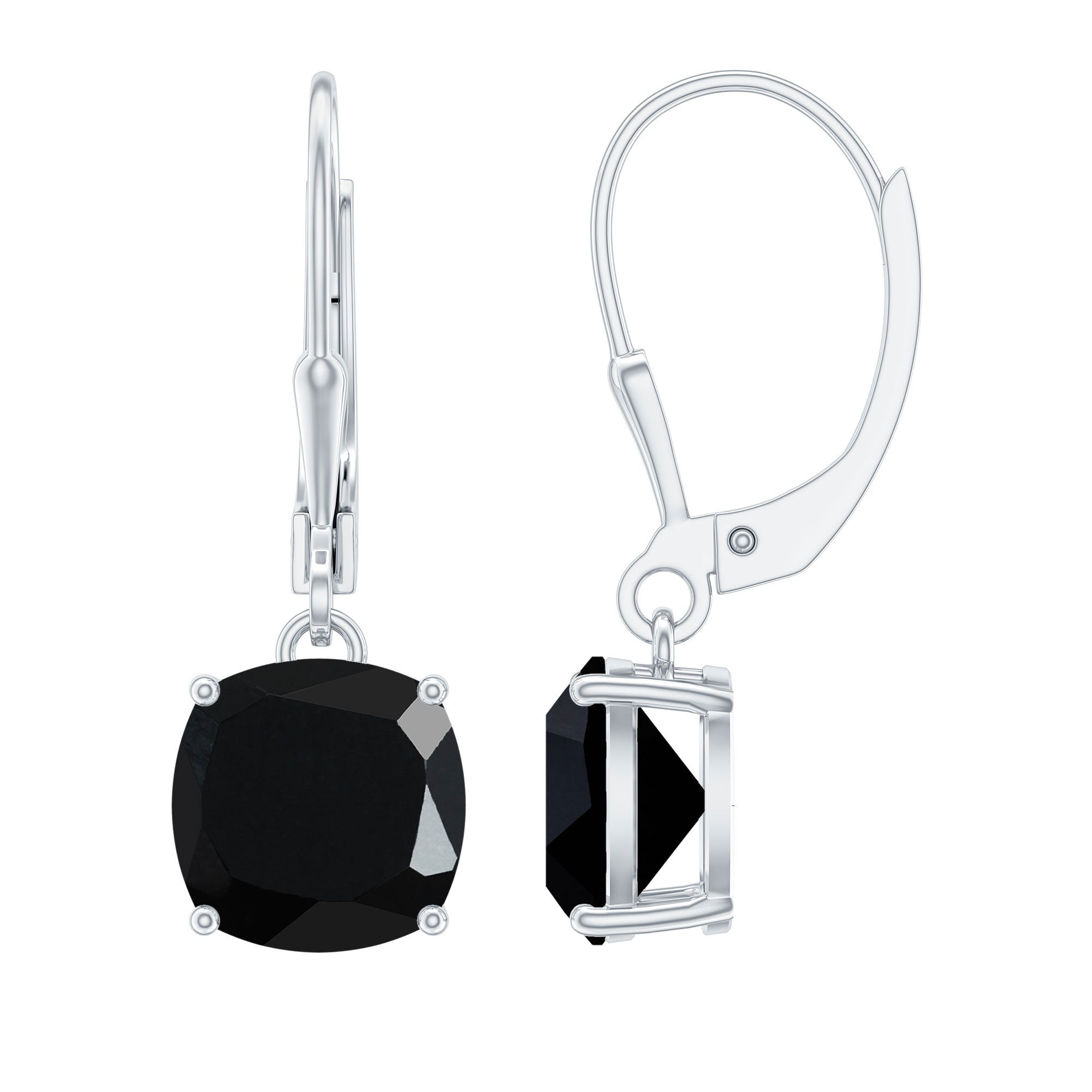Lab Created Black Diamond Drop Earrings with Lever Back