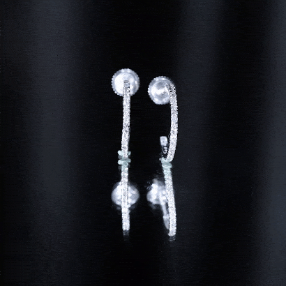 Rosec Jewels-Round Shaped Diamond Hoop Earrings