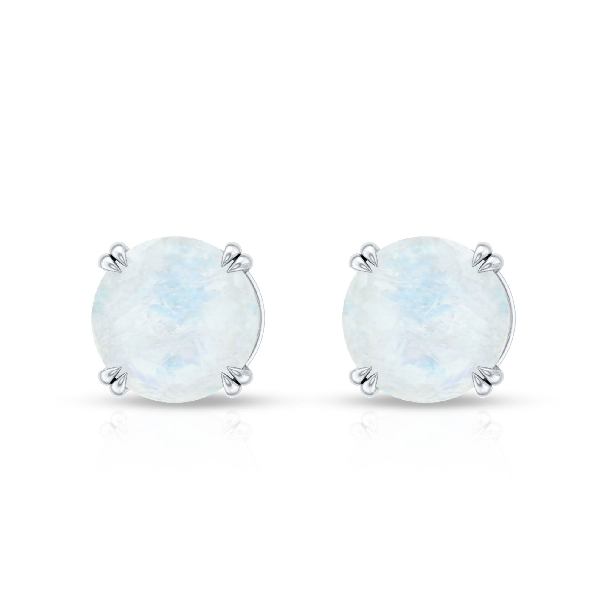 0.74 Carat Moonstone Solitaire Stud Earrings for Women AAA - Rosec Jewels